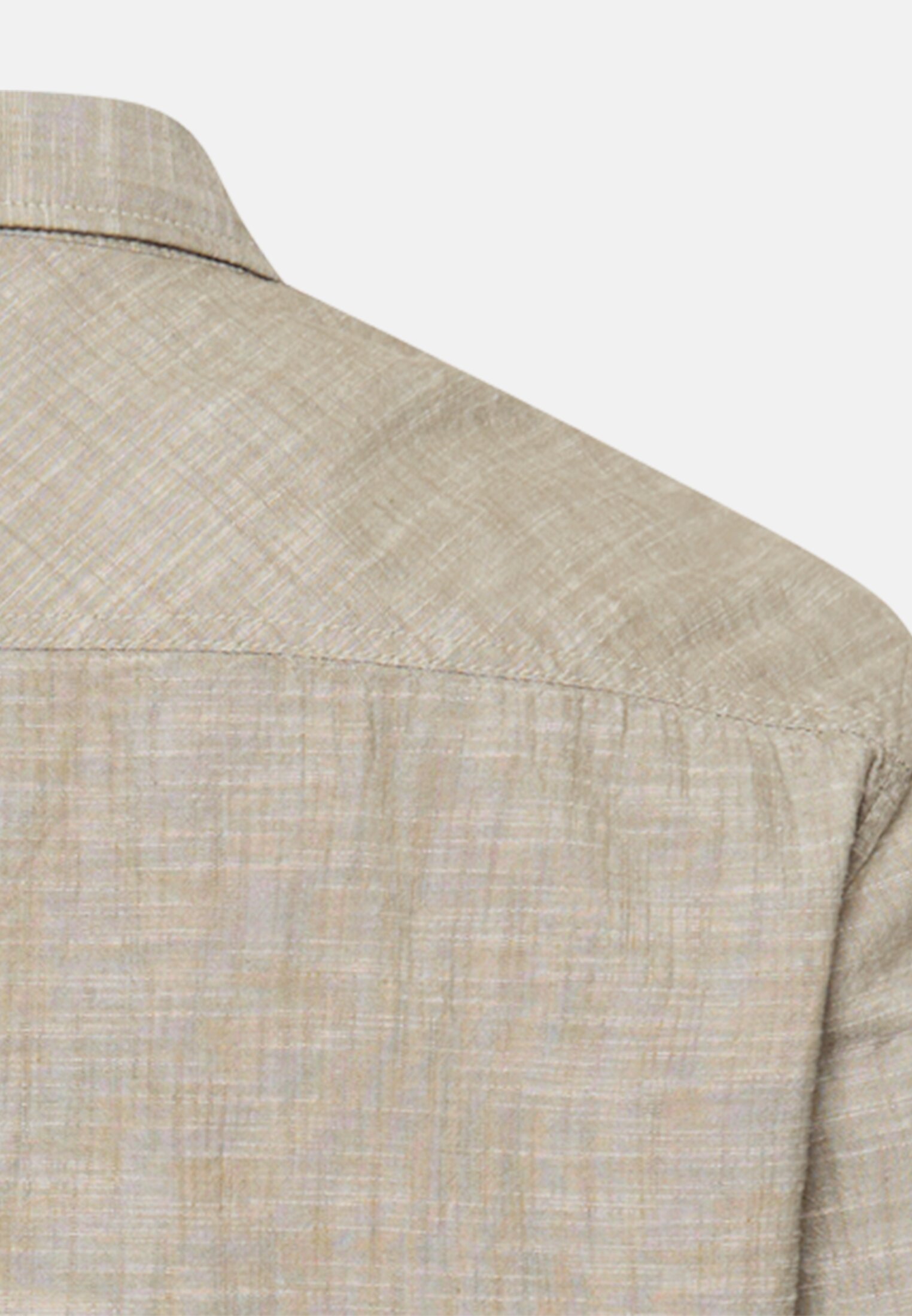 Herren Meliertes Kurzarmhemd aus reiner Baumwolle Grün hinten nah