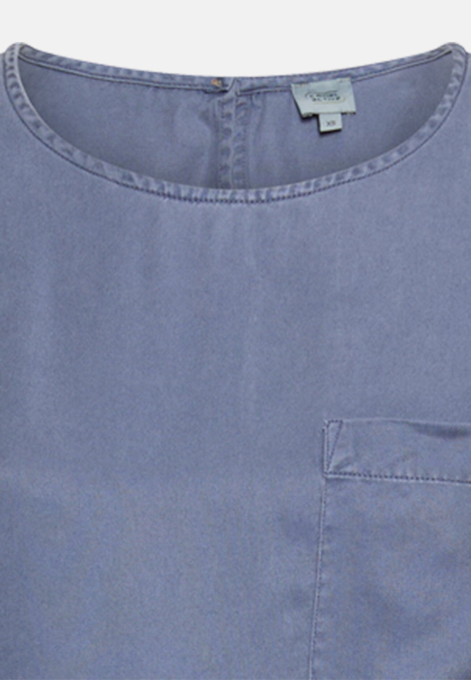 Women Summer dress with a breast pocket Ocean Blue front close