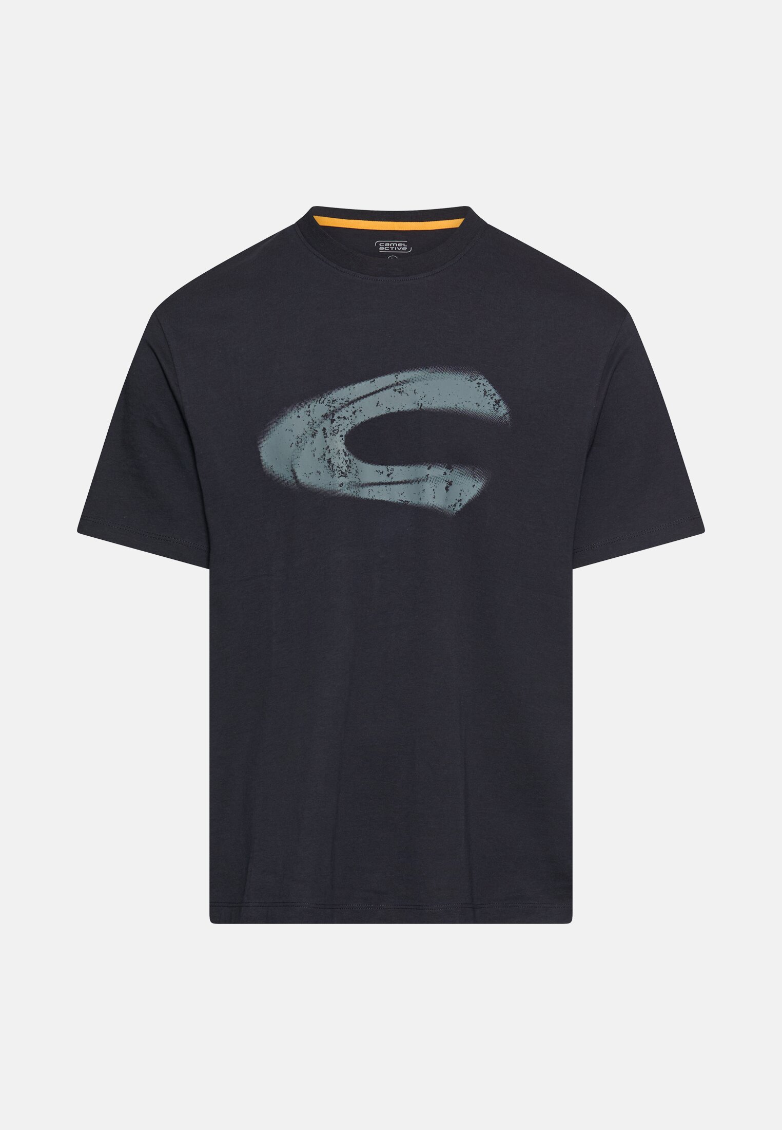 Herren T-Shirt mit Logoprint aus organic Cotton Navyblau frontal vorn
