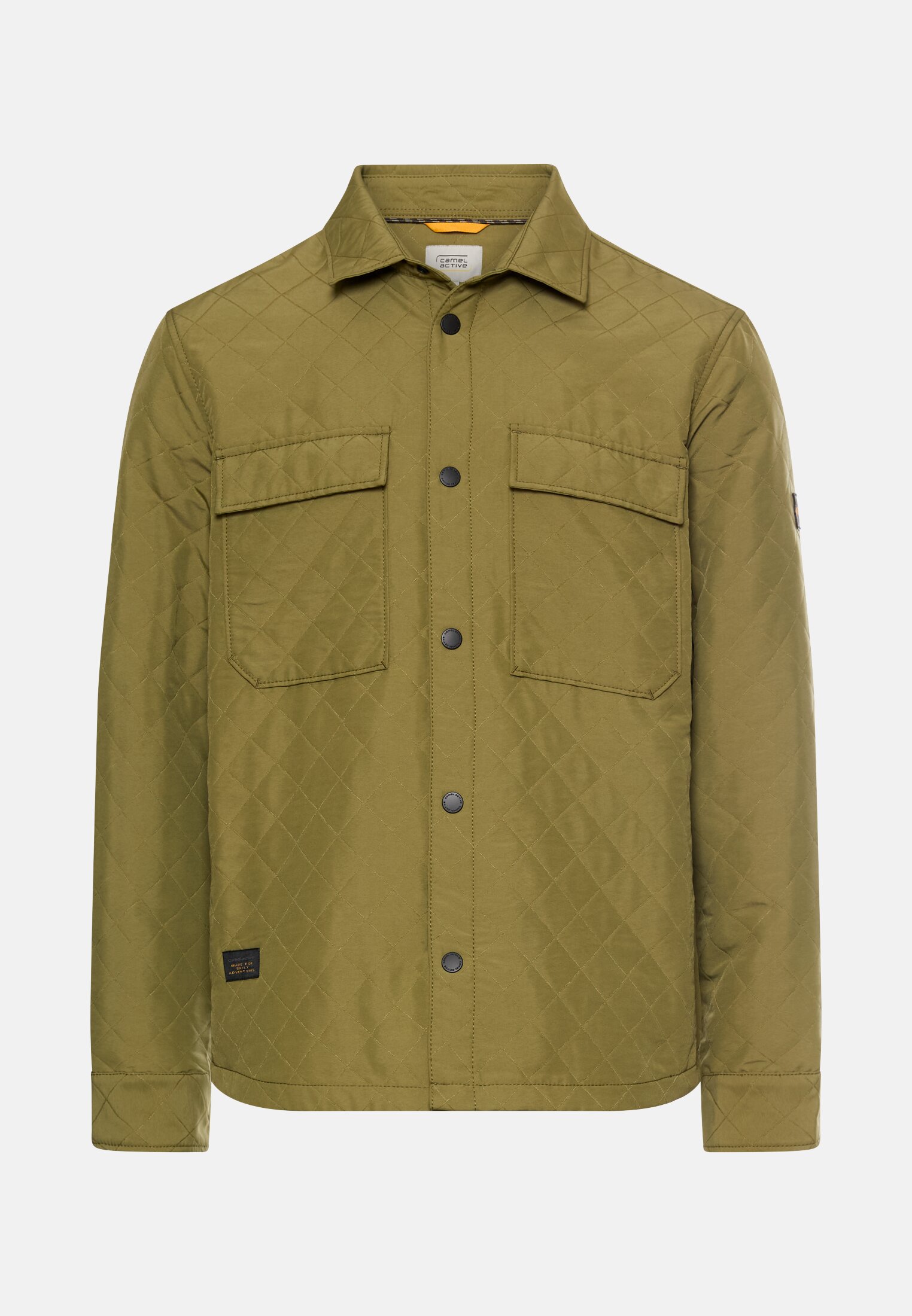 Men Overshirt with side pockets Moss stone frontal front