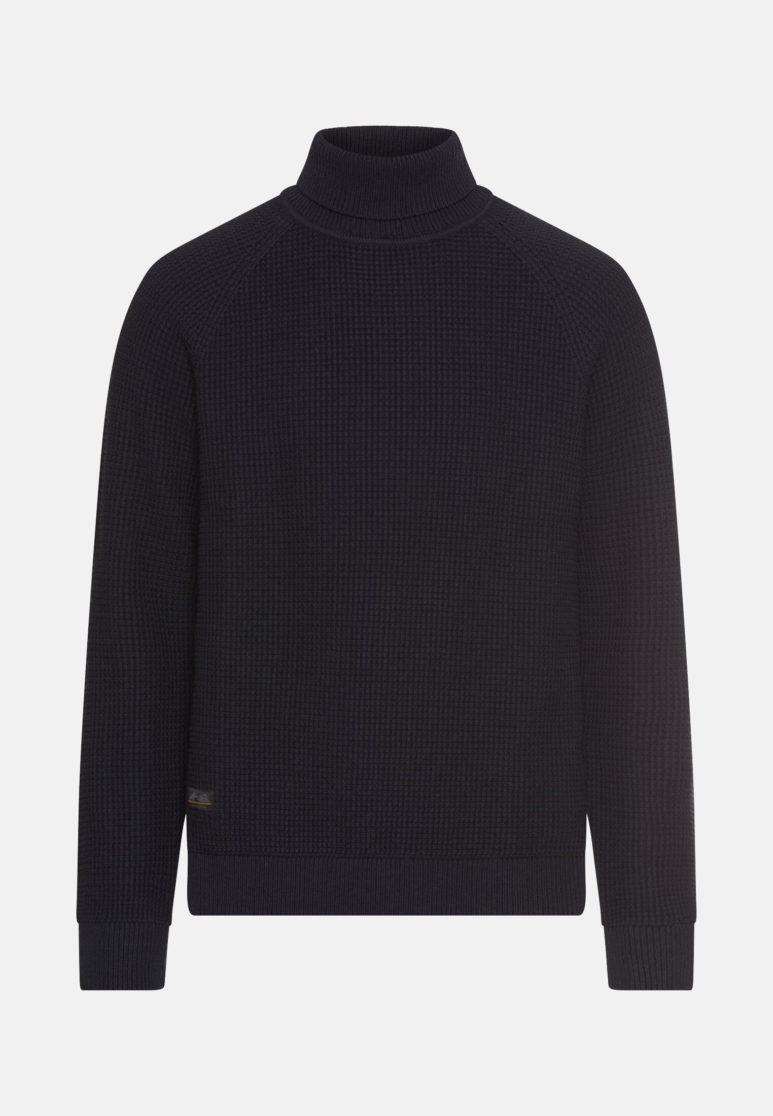 Men Knitted sweater with stand-up collar Navy blue frontal front