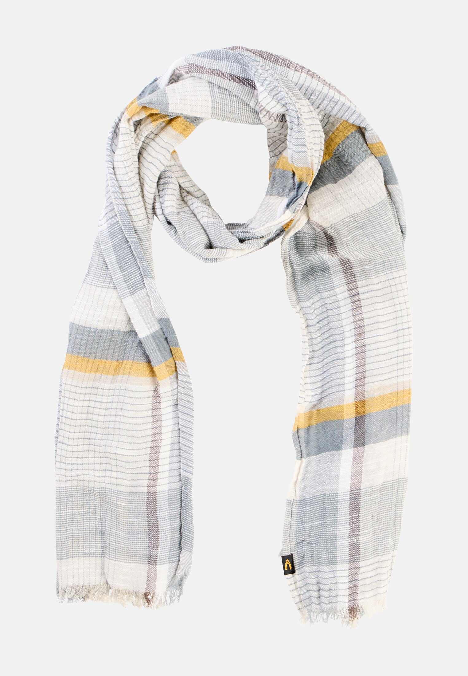 Herren Schal aus reiner Baumwolle Sonnengelb frontal vorn