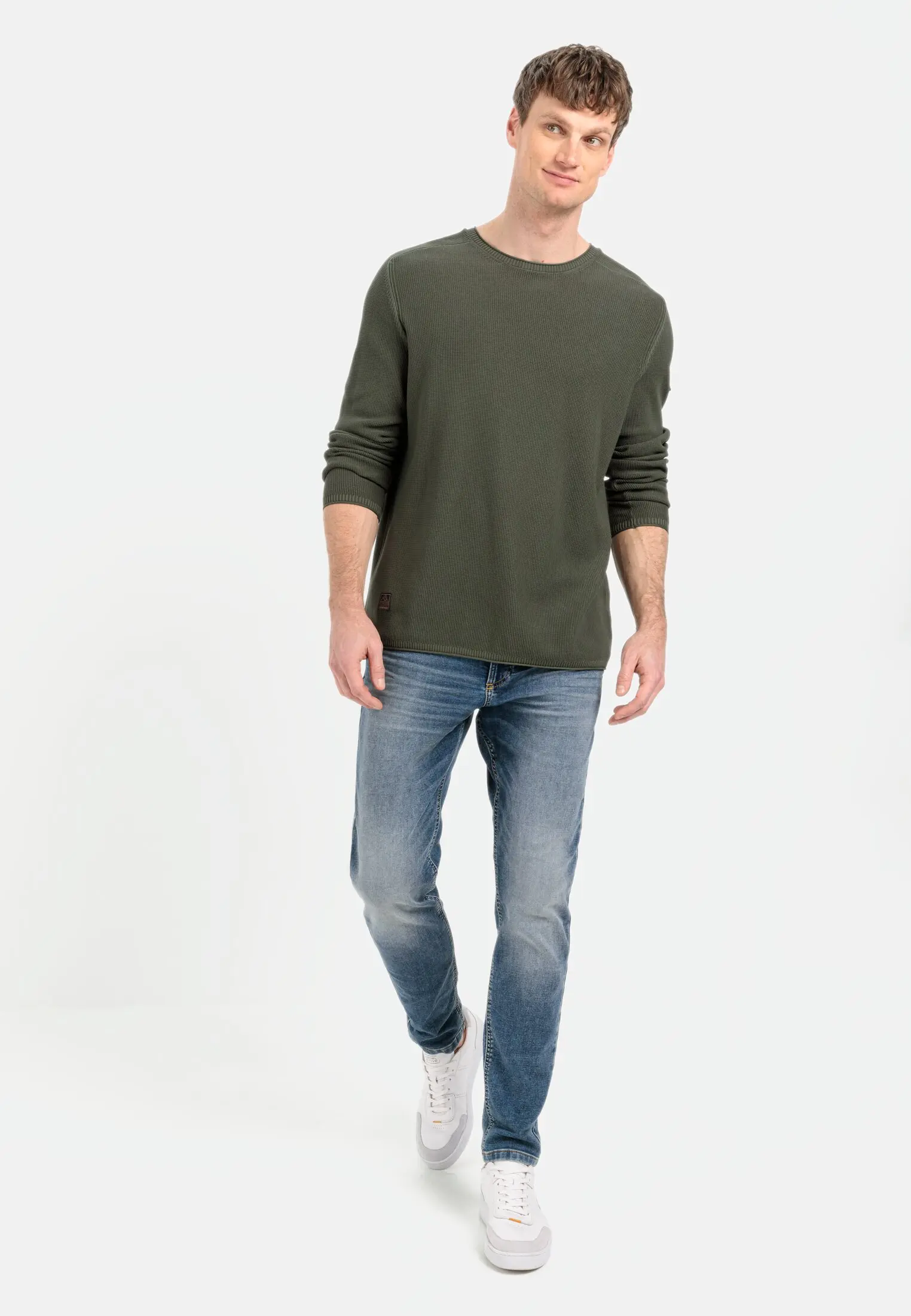 Feinstrickpullover für Herren in Dunkelgrün | M