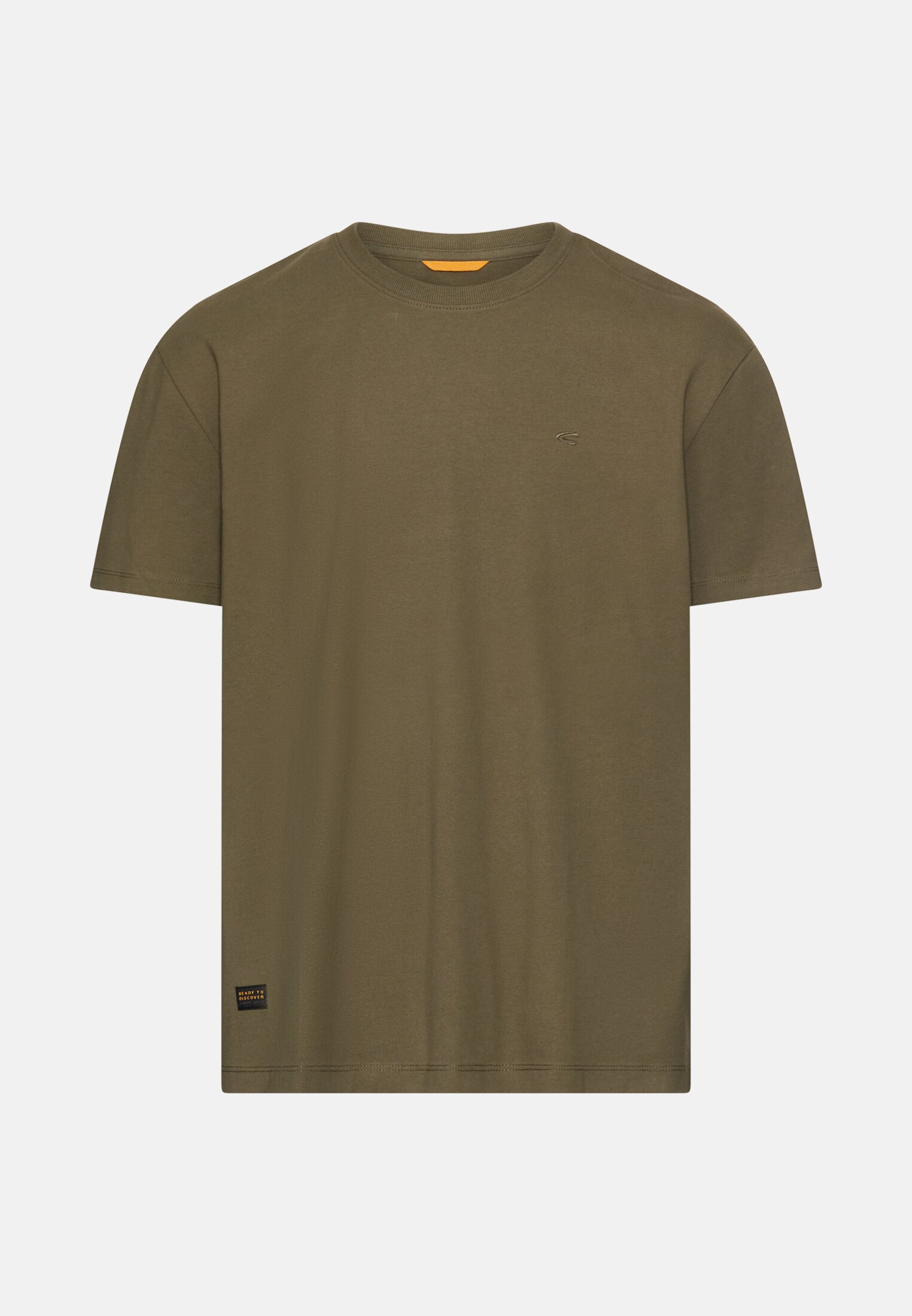 Heren T-shirt van puur katoen Olijfgroen frontaal voor