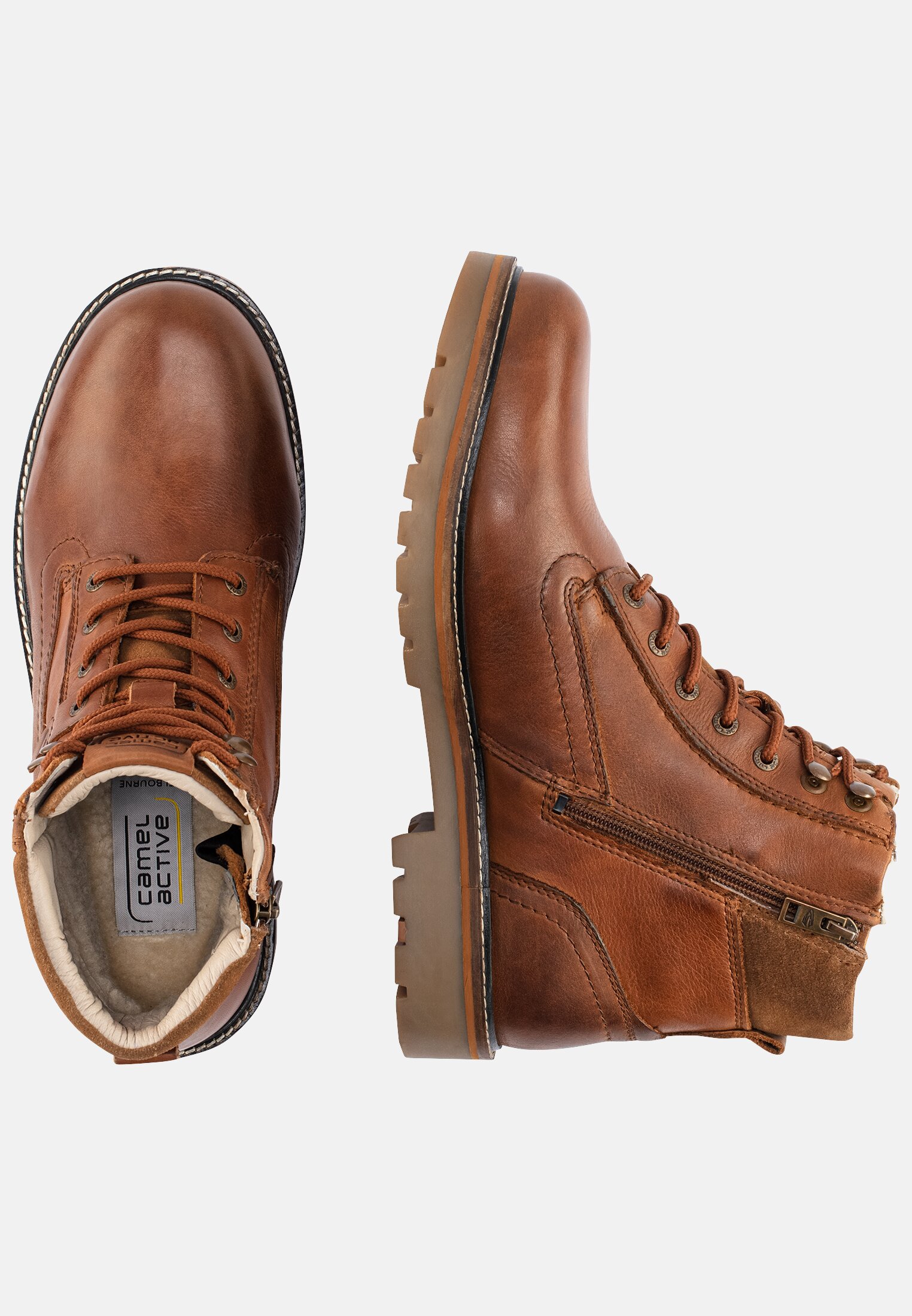 Men MELBOURNE boot made of genuine leather Cognac