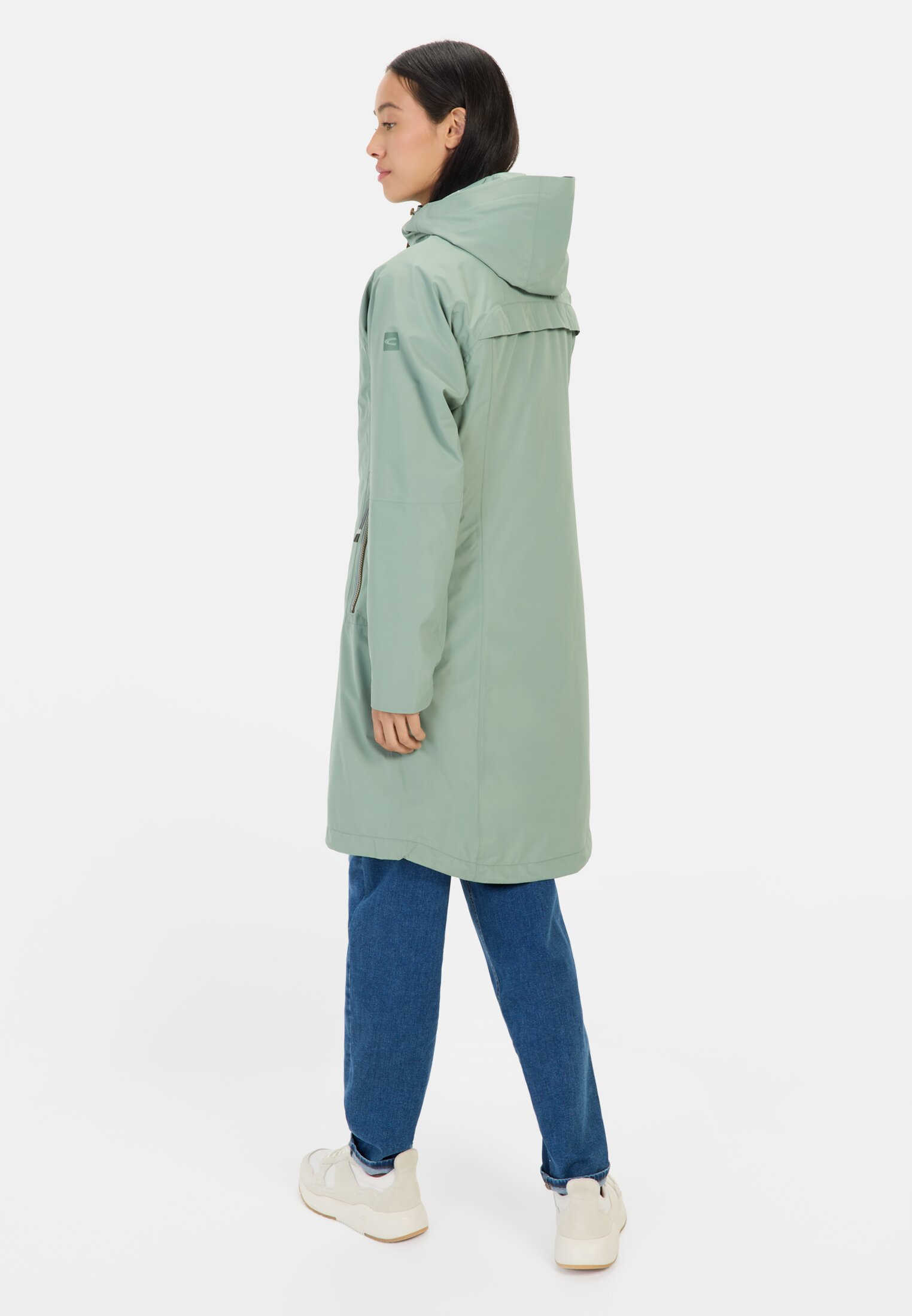 Women teXXXactive® functional coat with hood Mintgreen worn back
