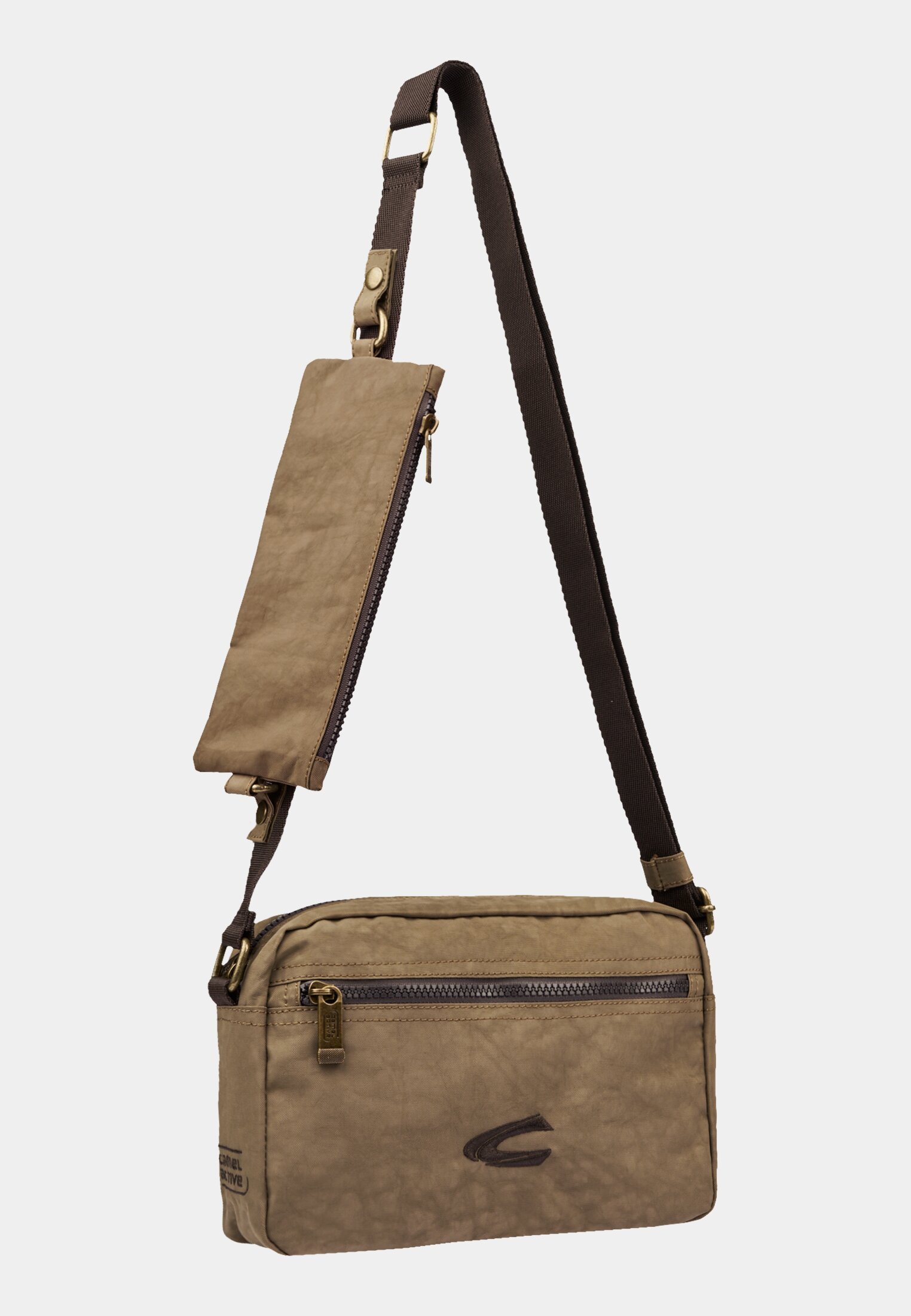 Men Shoulder bag with adjustable shoulder strap Beige frontal front
