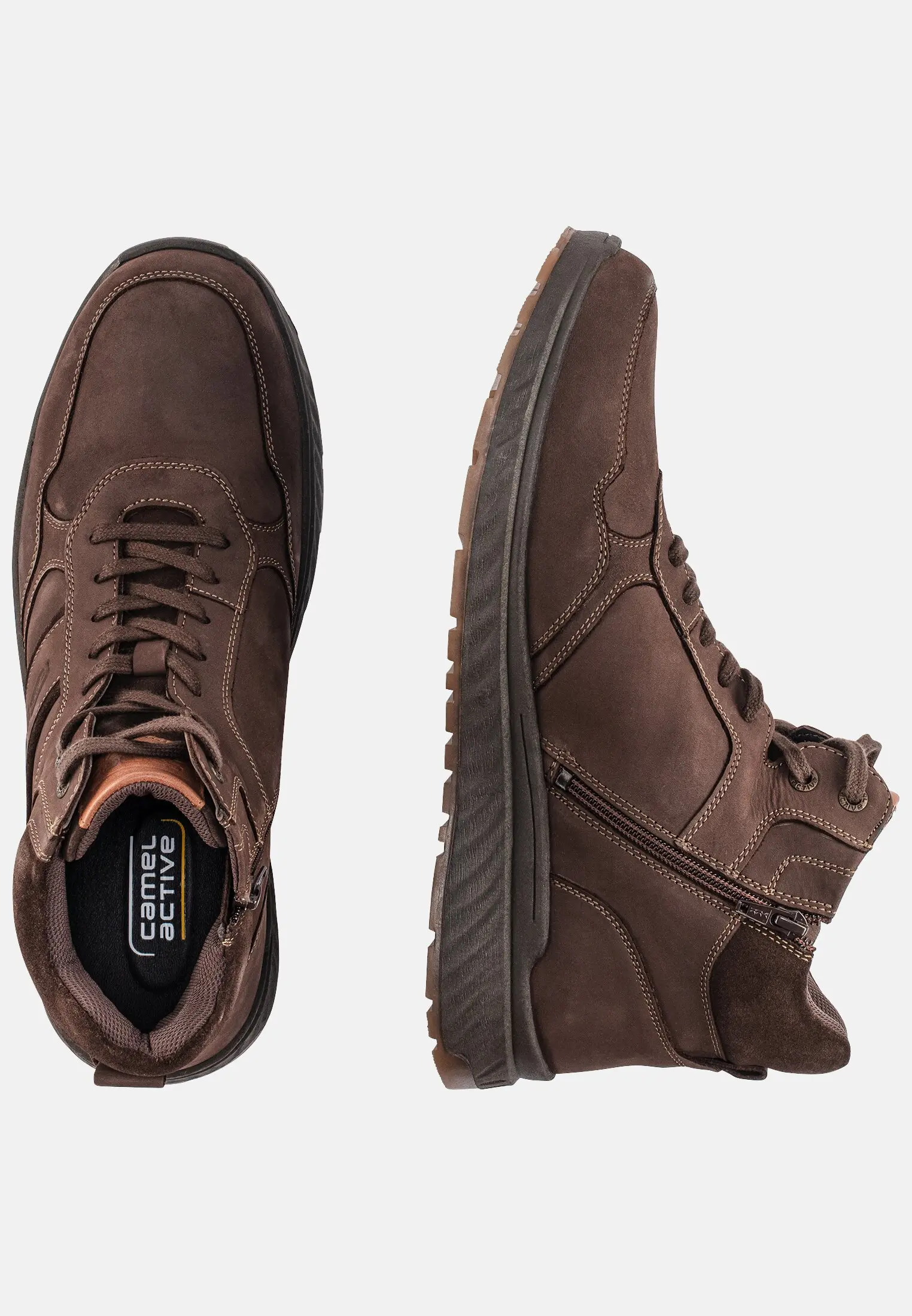 Men WOOD sneakers made of leather Cafe