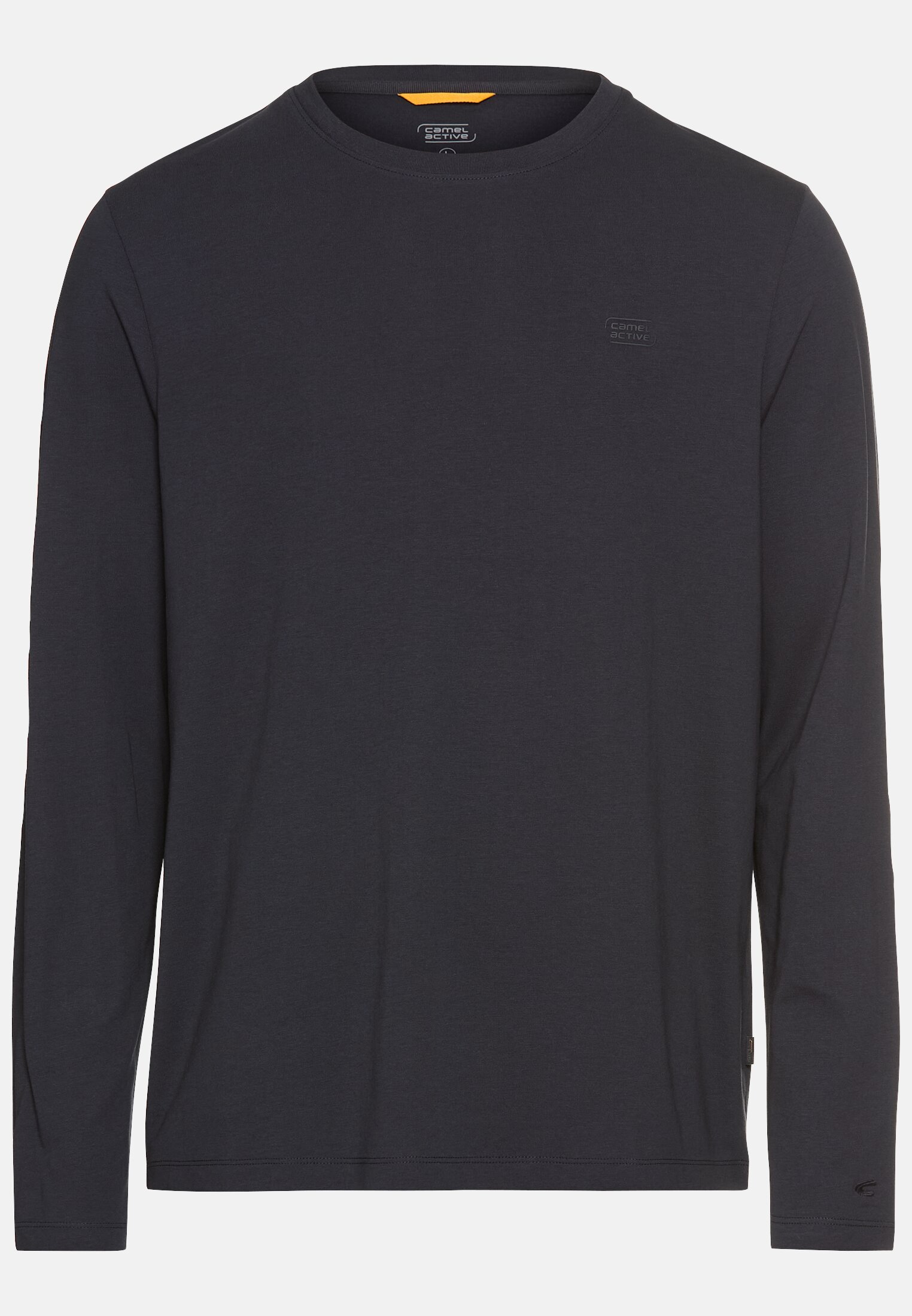 Men fleXXXactive® long-sleeved shirt made from a cotton mix Navy blue frontal front