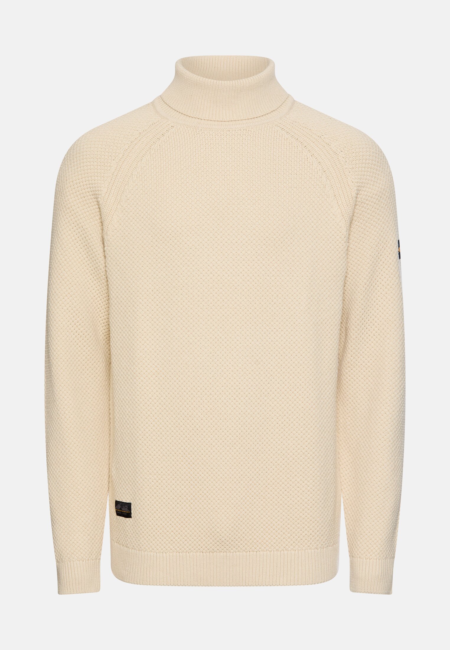 Men Turtleneck sweater with ribbed cuffs Beige frontal front