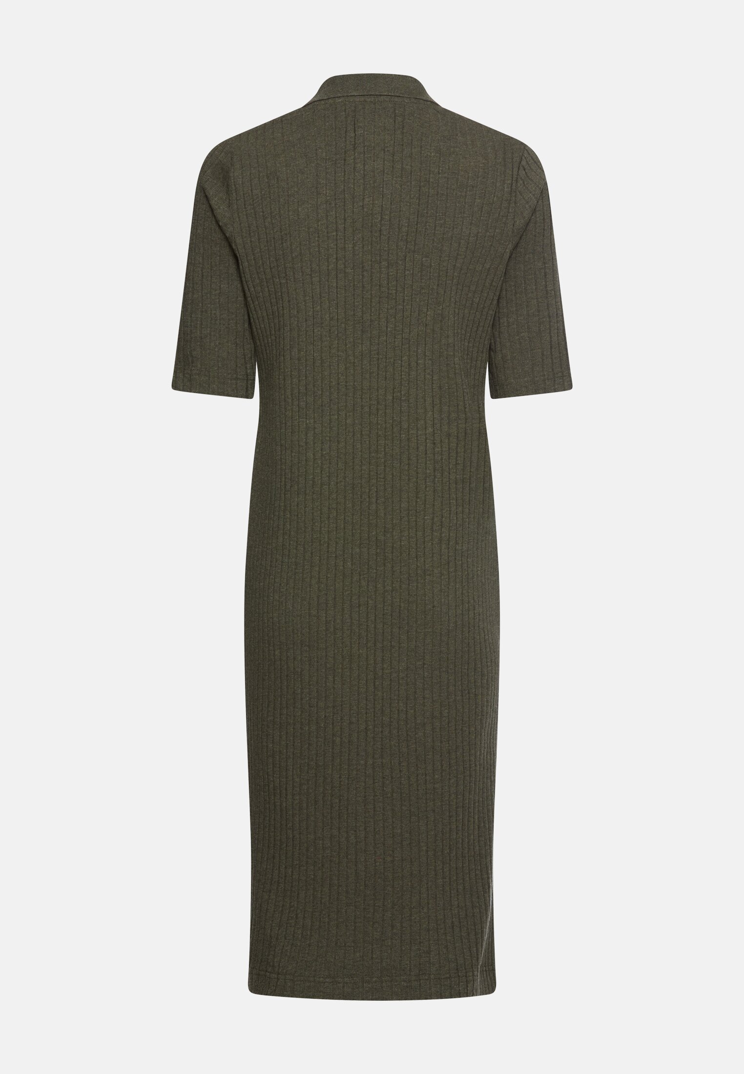 Damen Kleid aus Baumwollgemisch Dunkelgrün frontal hinten