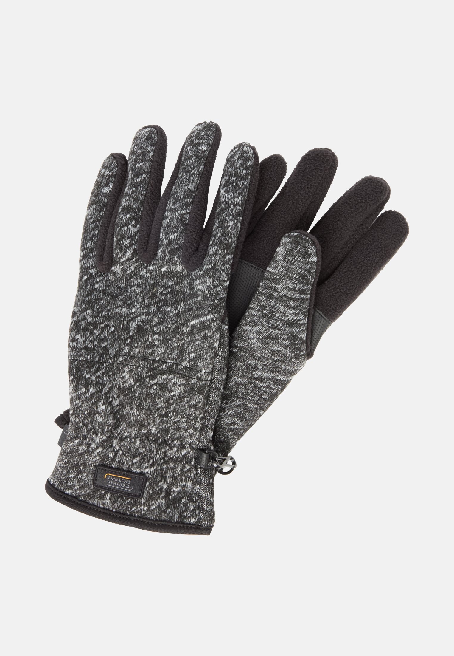 Herren Strickhandschuhe mit elastischem Bündchen Steingrau frontal vorn