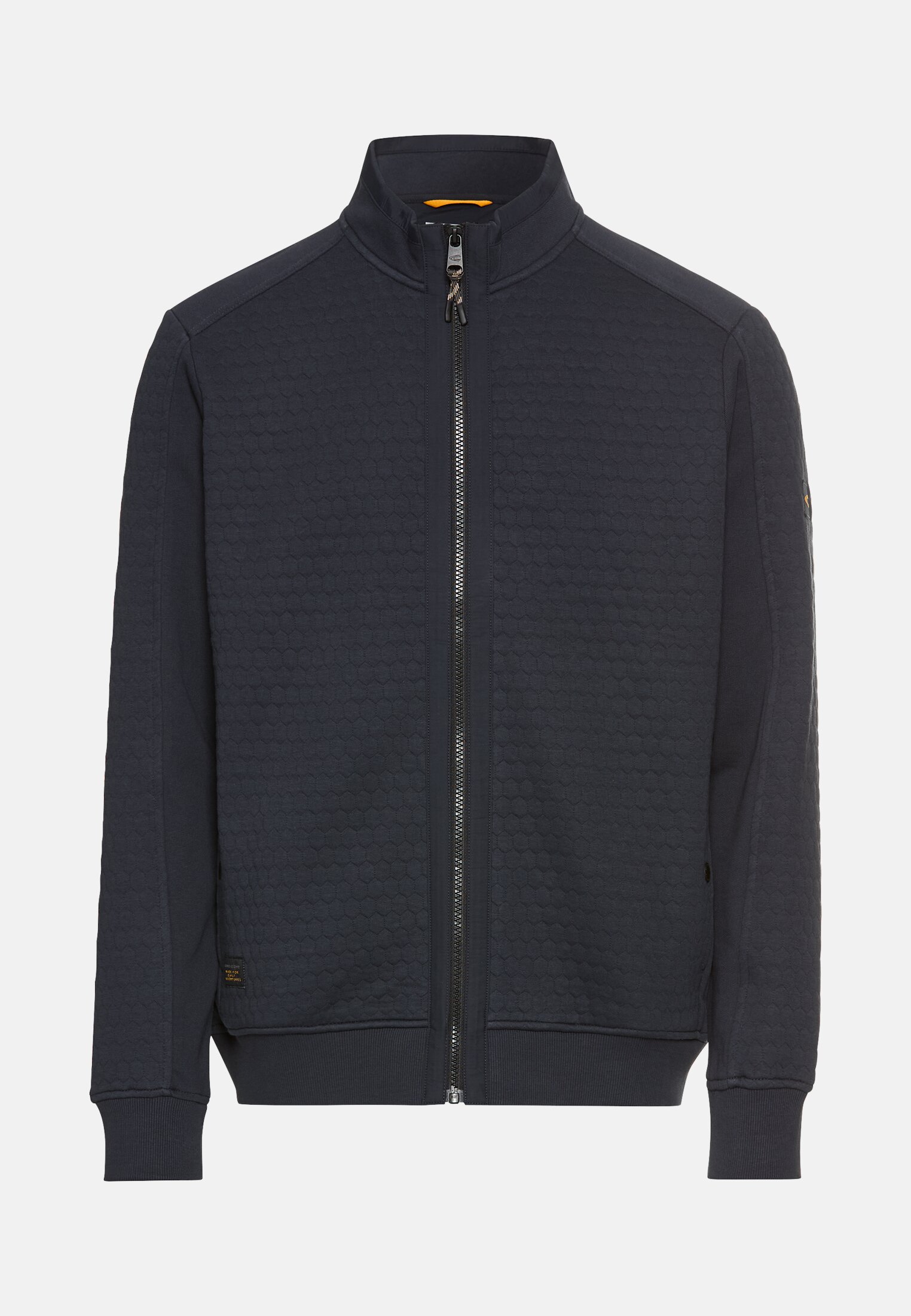 Heren Sweatvest van katoenmix Marineblauw frontaal voor