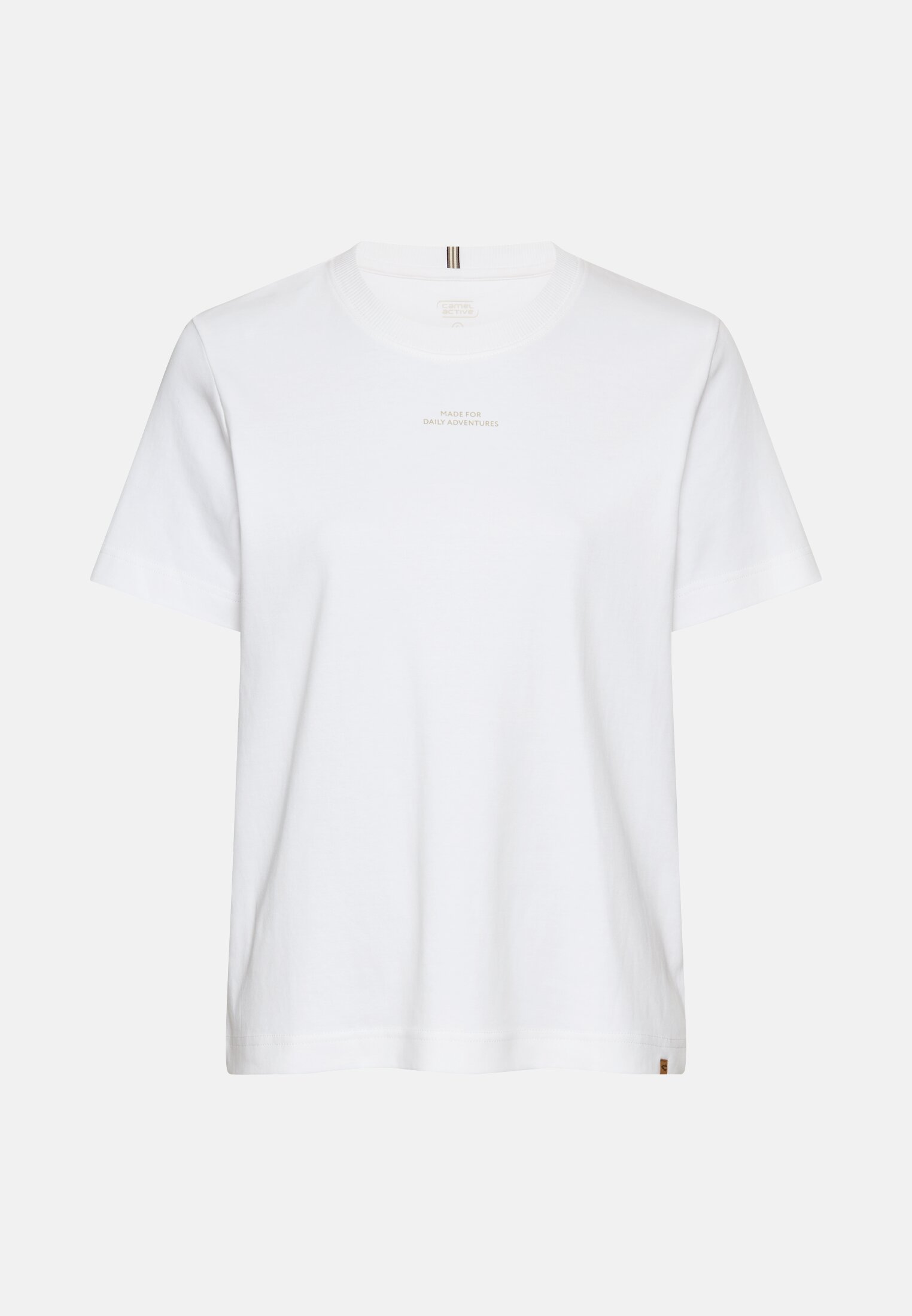 camelactive_T-Shirt_Bright_White_309681-5T73-01_0G Women T-shirt made from organic cotton White frontal front