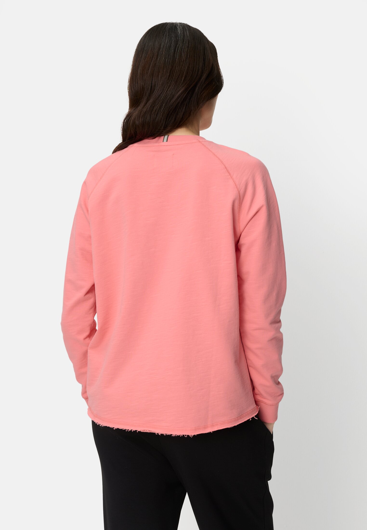 Damen Sweatshirt mit Raglanärmeln Beere getragen hinten