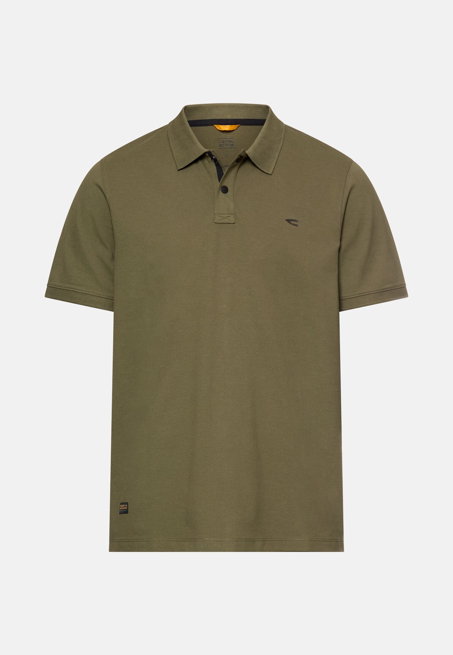 Men Polo shirt with contrast details Olive Green frontal front