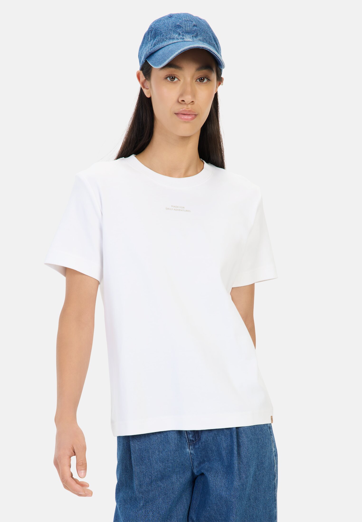 Women T-shirt made from organic cotton White worn front