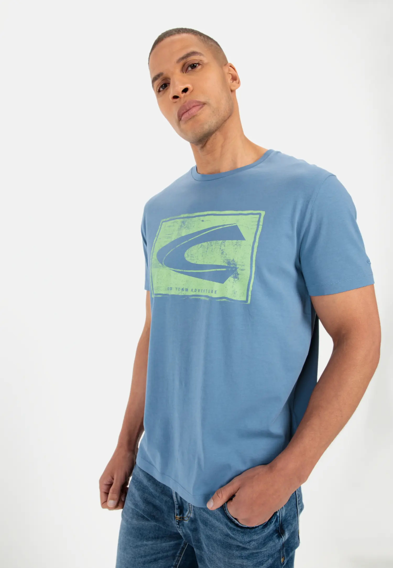 Jersey T-Shirt für Herren in Denim Blau | M | camel active