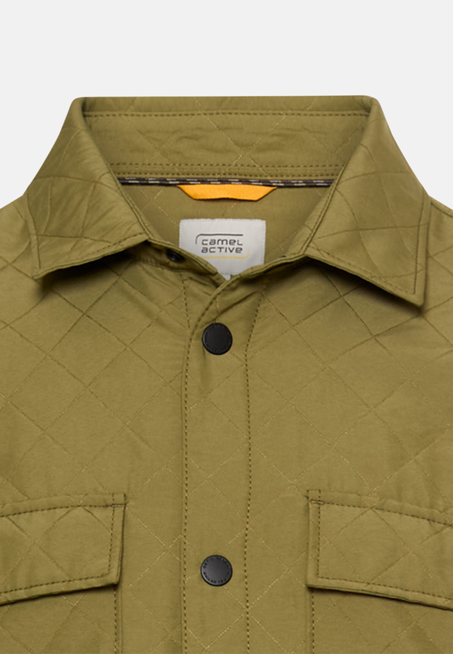 Men Overshirt with side pockets Moss stone front close