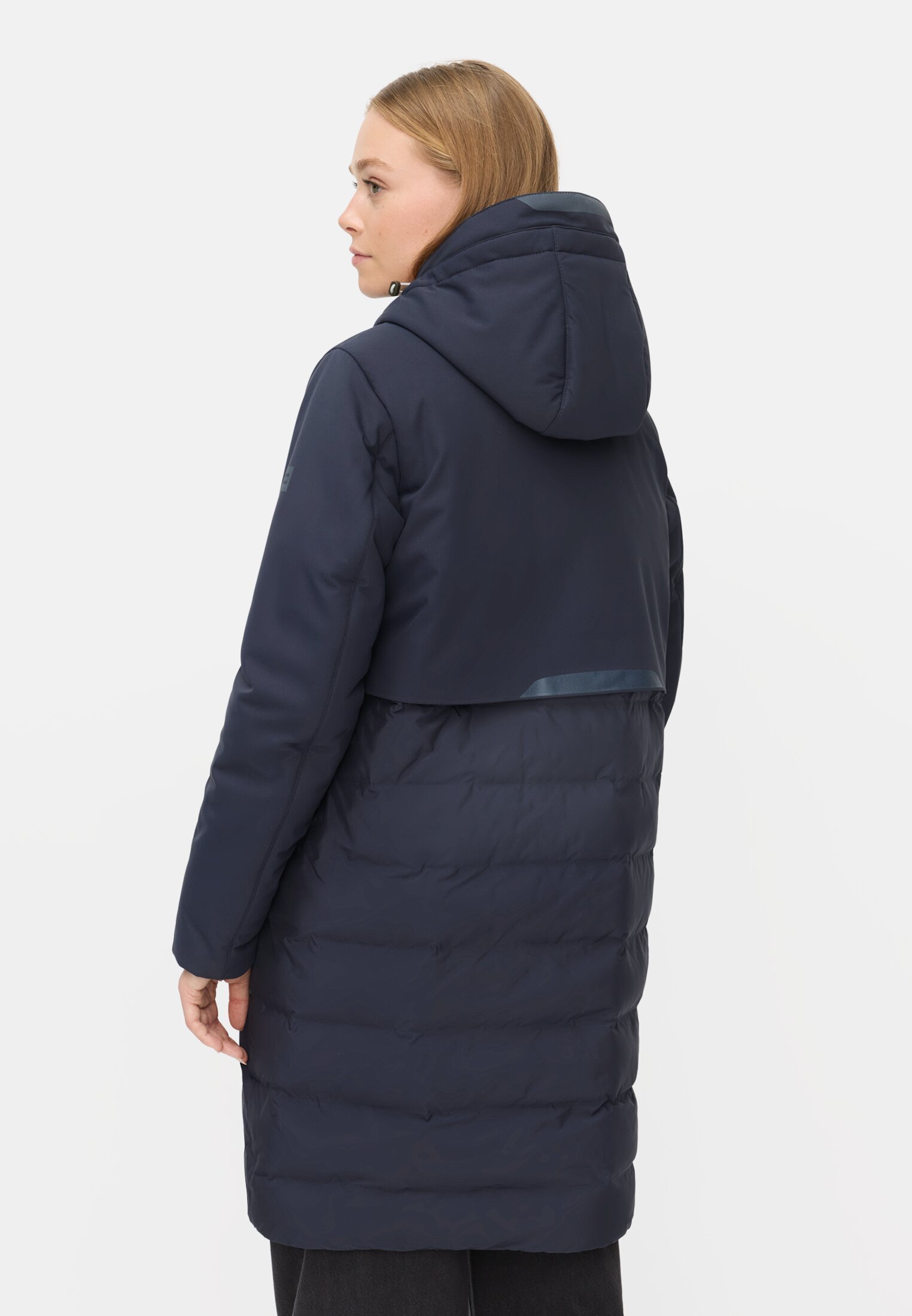 Damen teXXXactive®  Funktionsparka mit Kapuze Dunkelblau getragen hinten