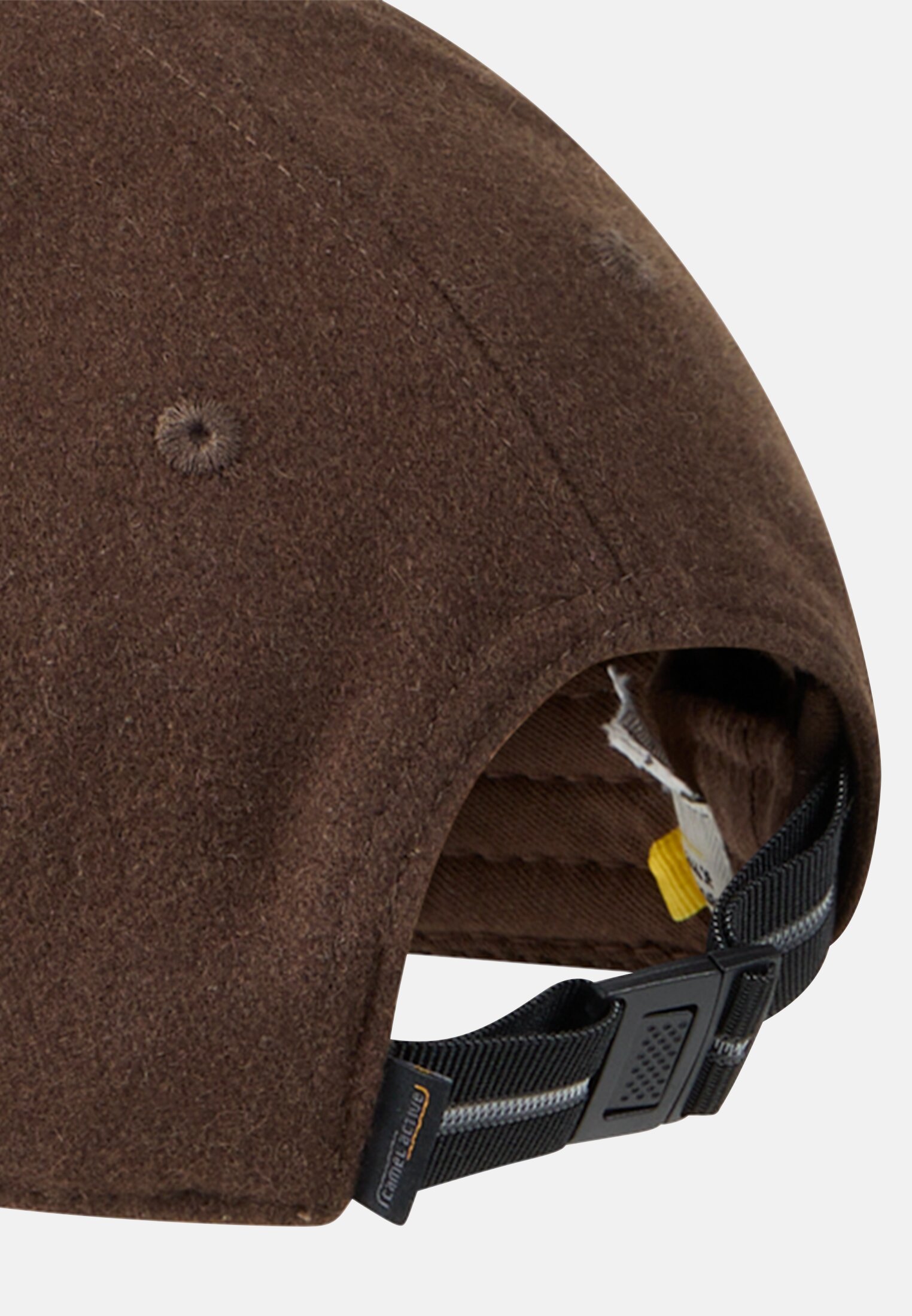 Men 6-panel cap made of wool mix Dark brown close back