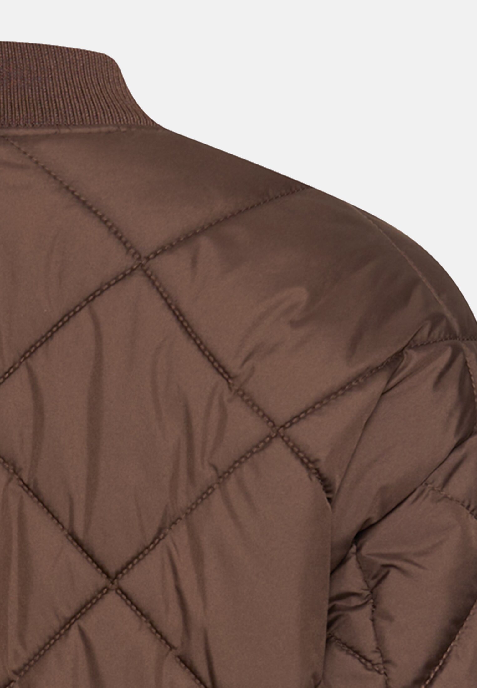 Women Oversized bomber jacket with printed lining Brown close back