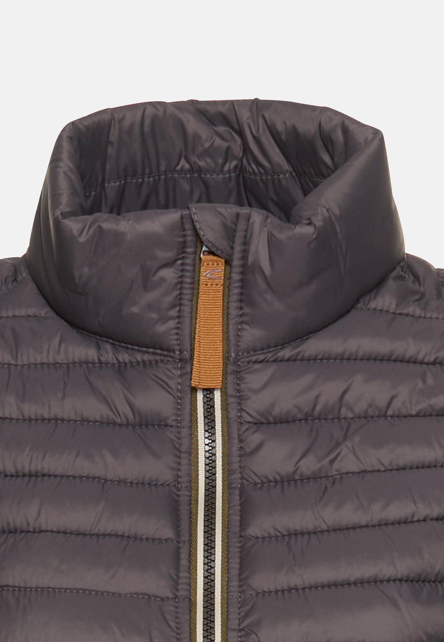Damen Steppweste mit reflektierenden Details Grau vorne nah