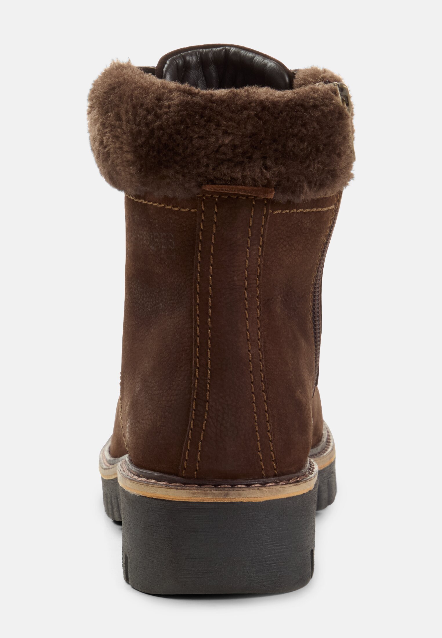 Damen Lederschuh mit Seitenzipper Braun vorne nah