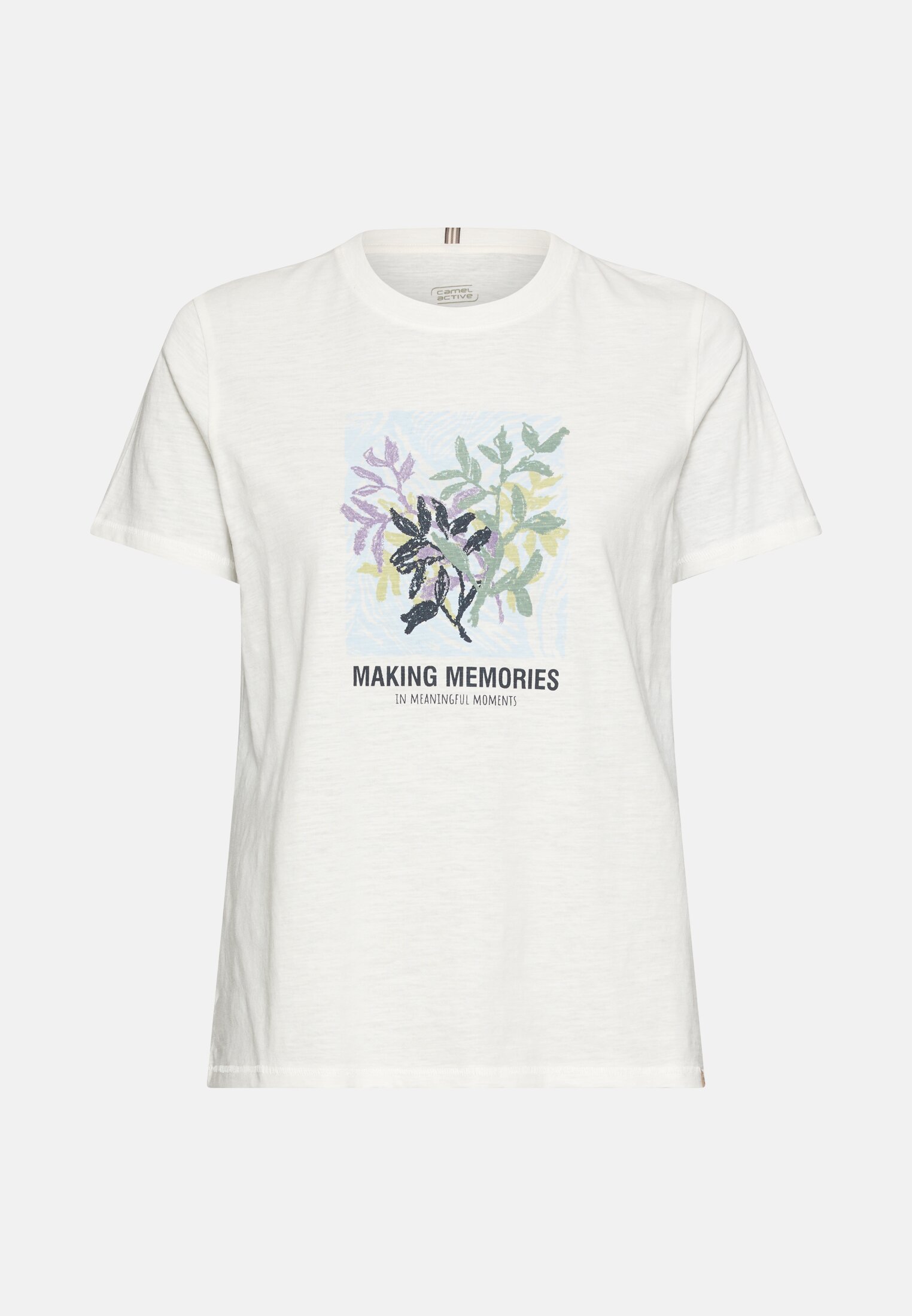 Damen T-Shirt aus reiner Baumwolle Milchweiß frontal vorn