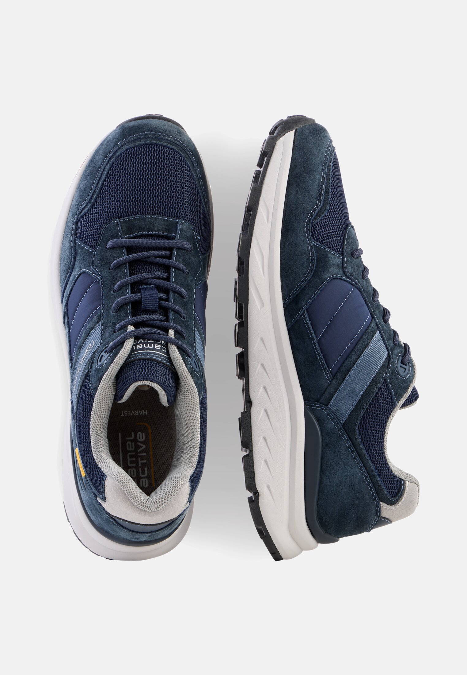 Men Sneakers made from nubuck and textile mix with comfort sole Navy frontal top
