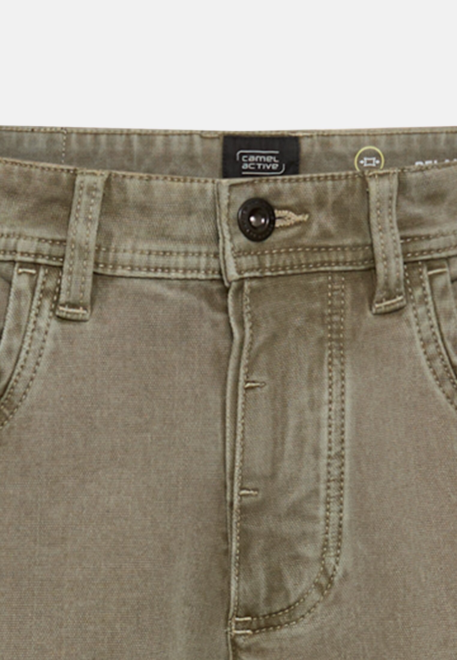 Men 5-point relaxed fit trousers made from a cotton-elastane mix Khaki front close
