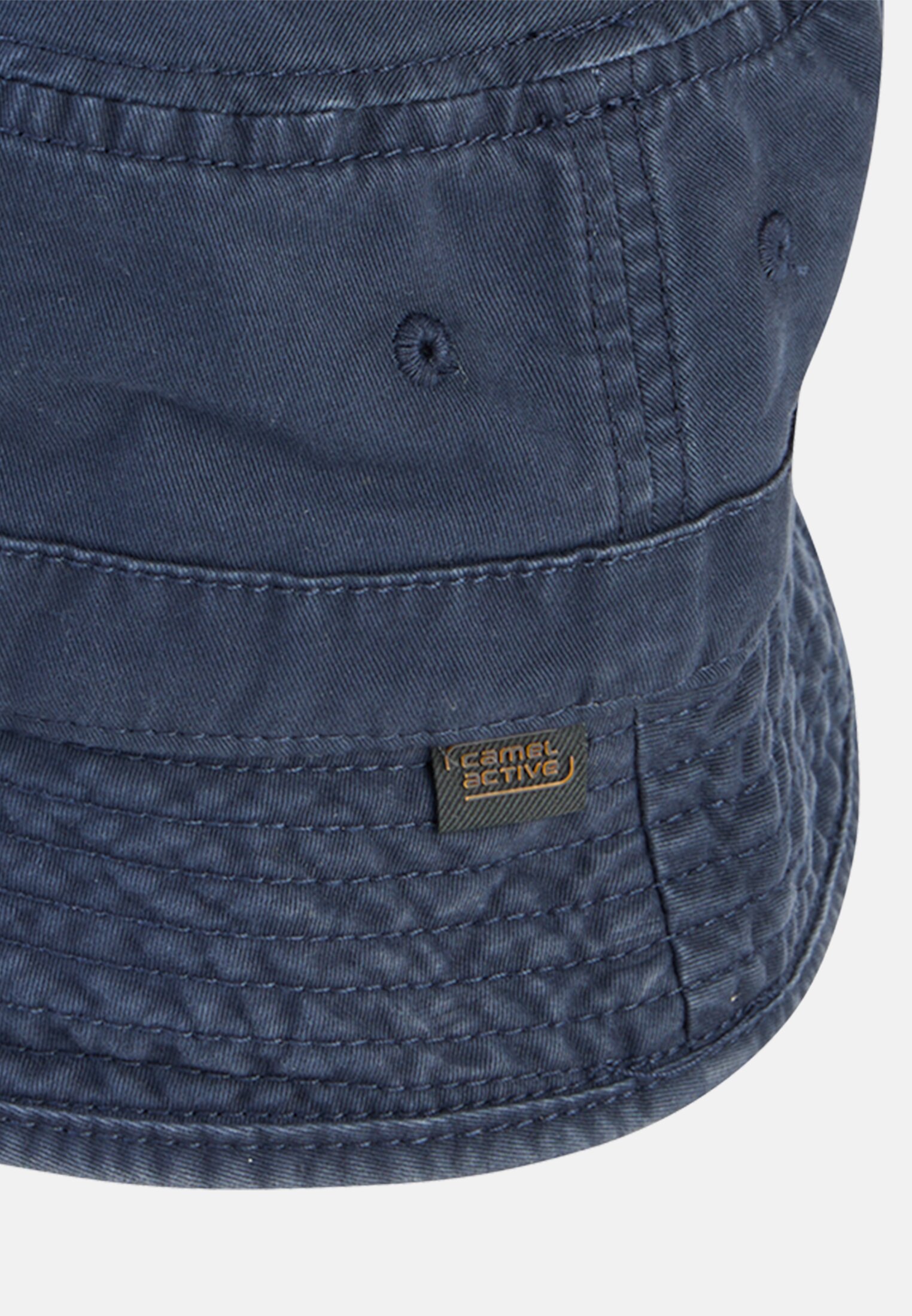 Men Bucket hat made of pure cotton Navy blue close back