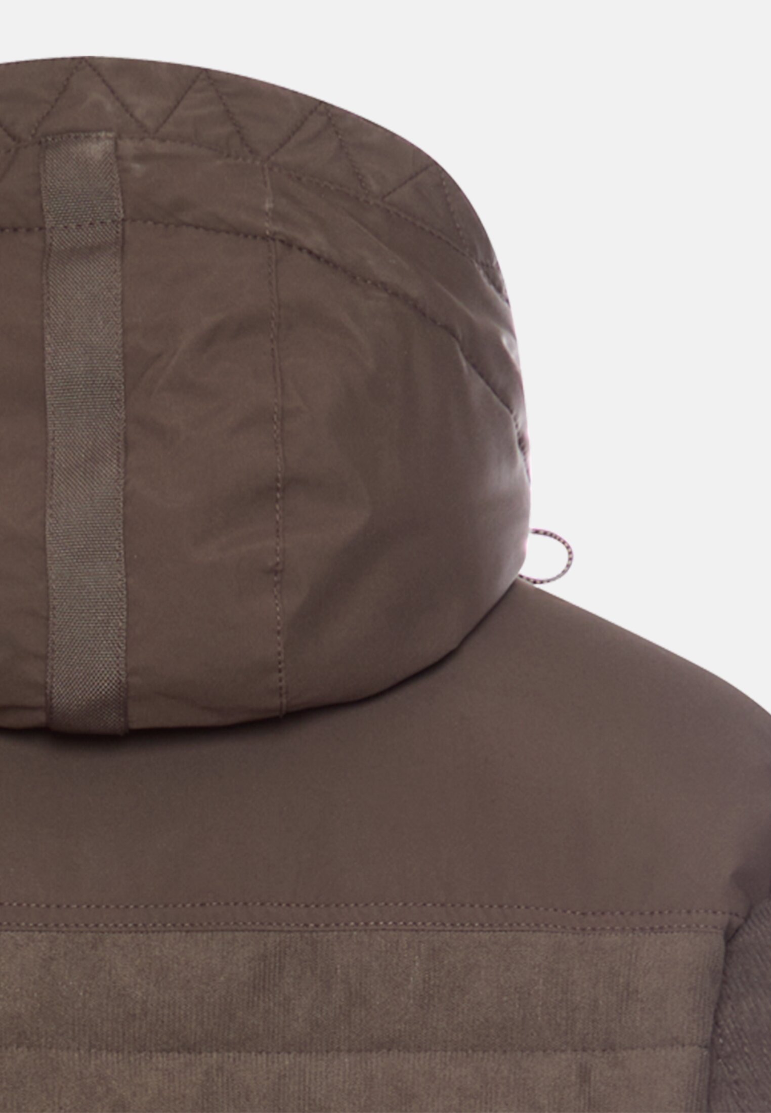 Herren Cordjacke mit abnehmbarer Kapuze Dunkelbraun hinten nah