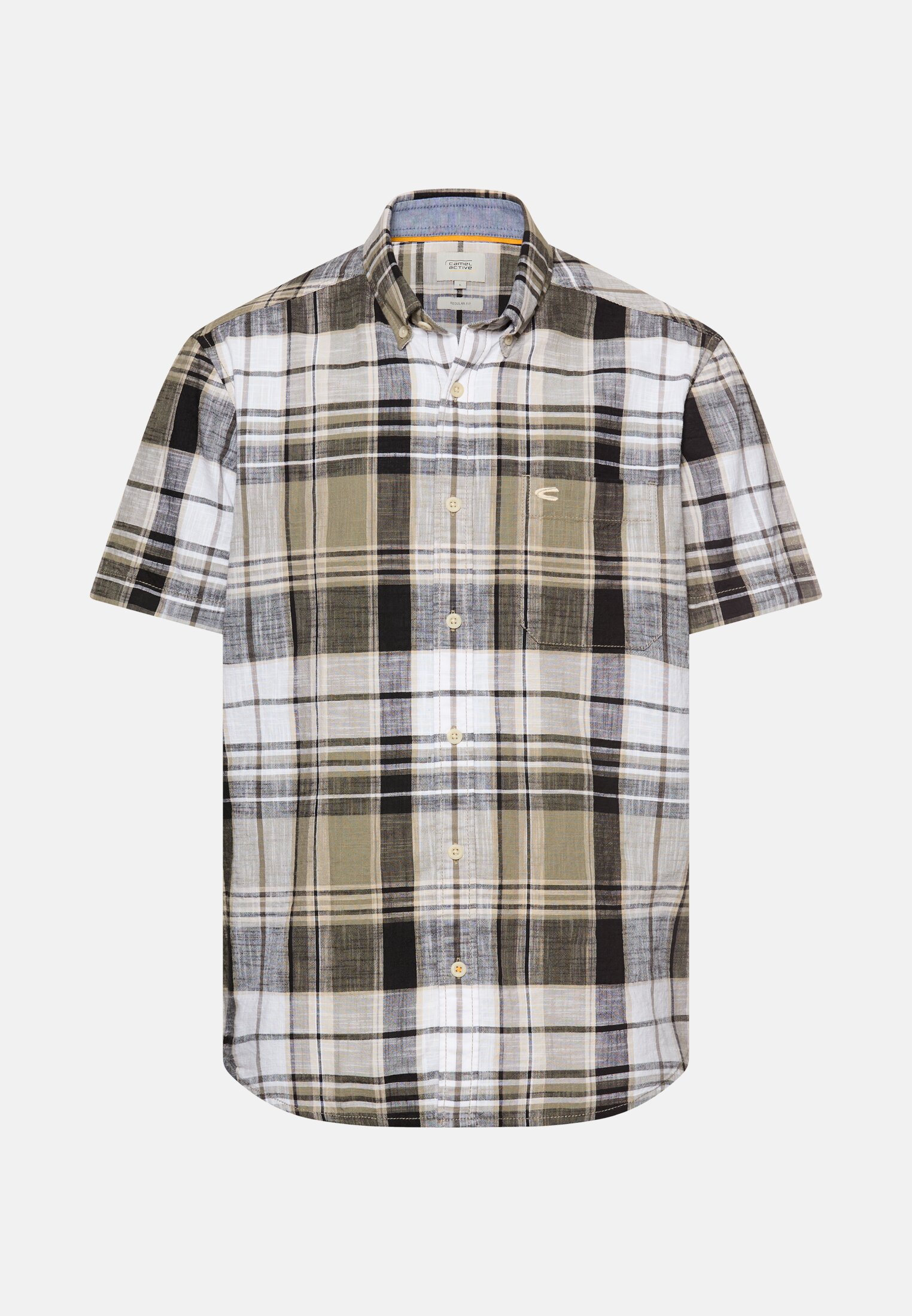 Men Check shirt made from 100% cotton Green frontal front