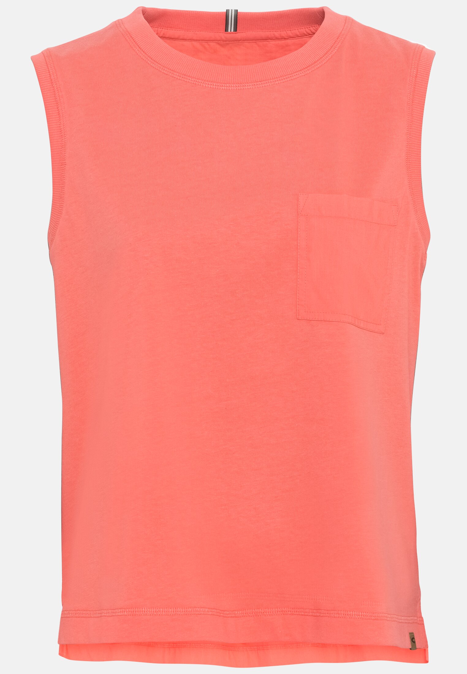Vrouwen Mouwloos T-shirt  met borstzak Rood frontaal voor