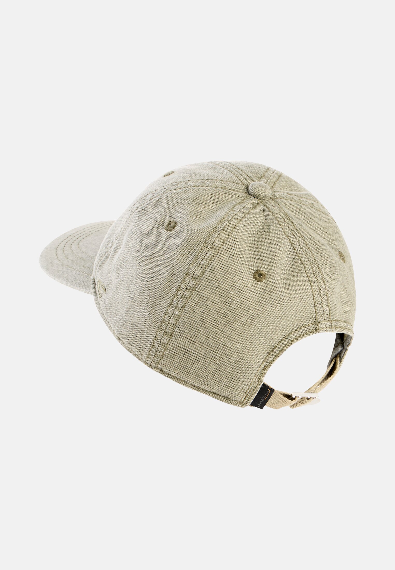 Heren Pet in katoen-linnenmix Olijfgroen frontaal achter