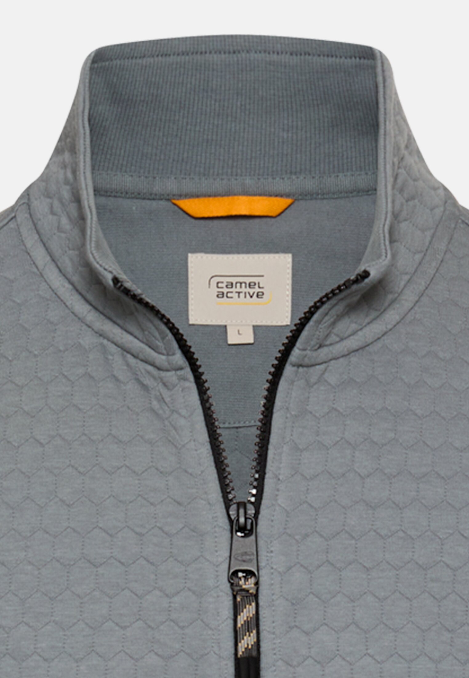 Men Sweat jacket with side zip pockets Storm Blue front close