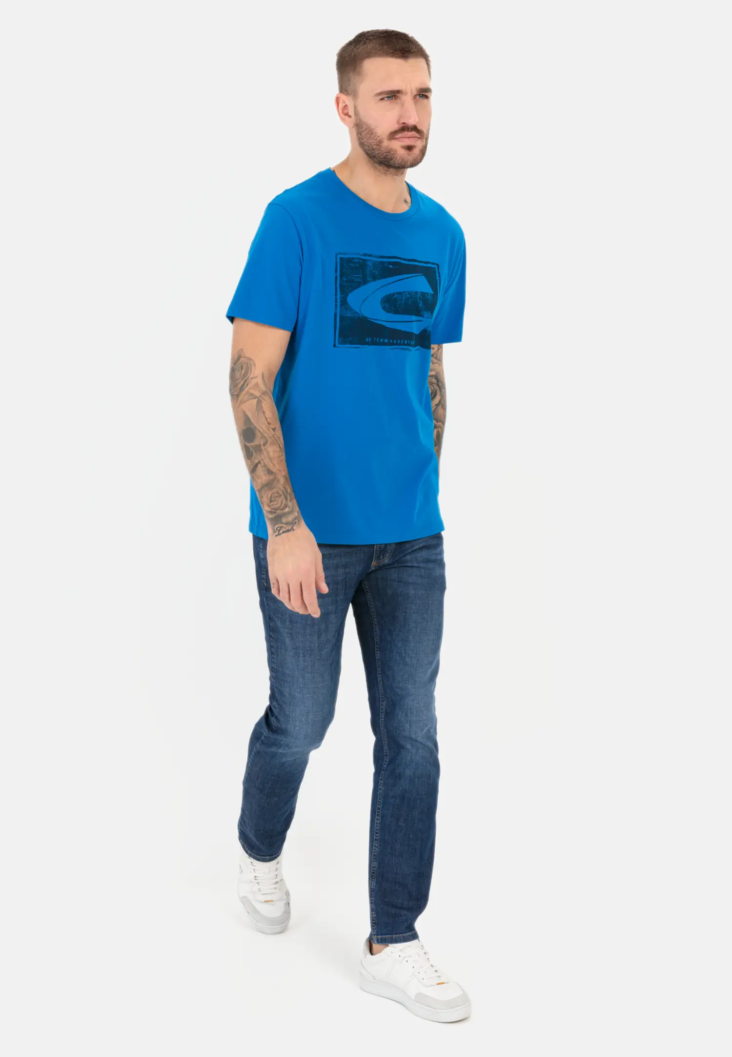 Jersey T-Shirt für Herren in Mittelblau | S | camel active
