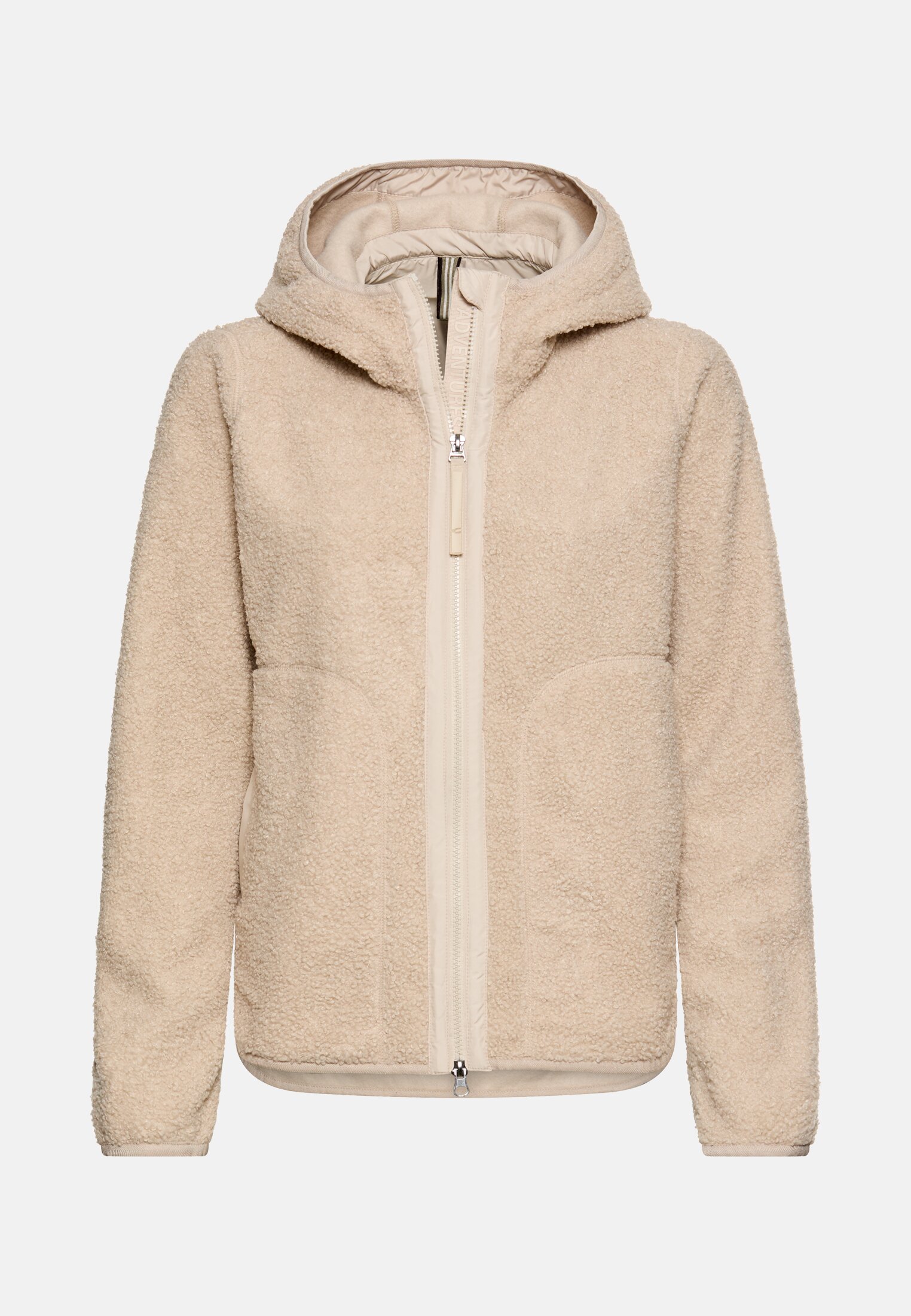Damen Teddyjacke mit wärmenden Taschenfutter Hafer frontal vorn