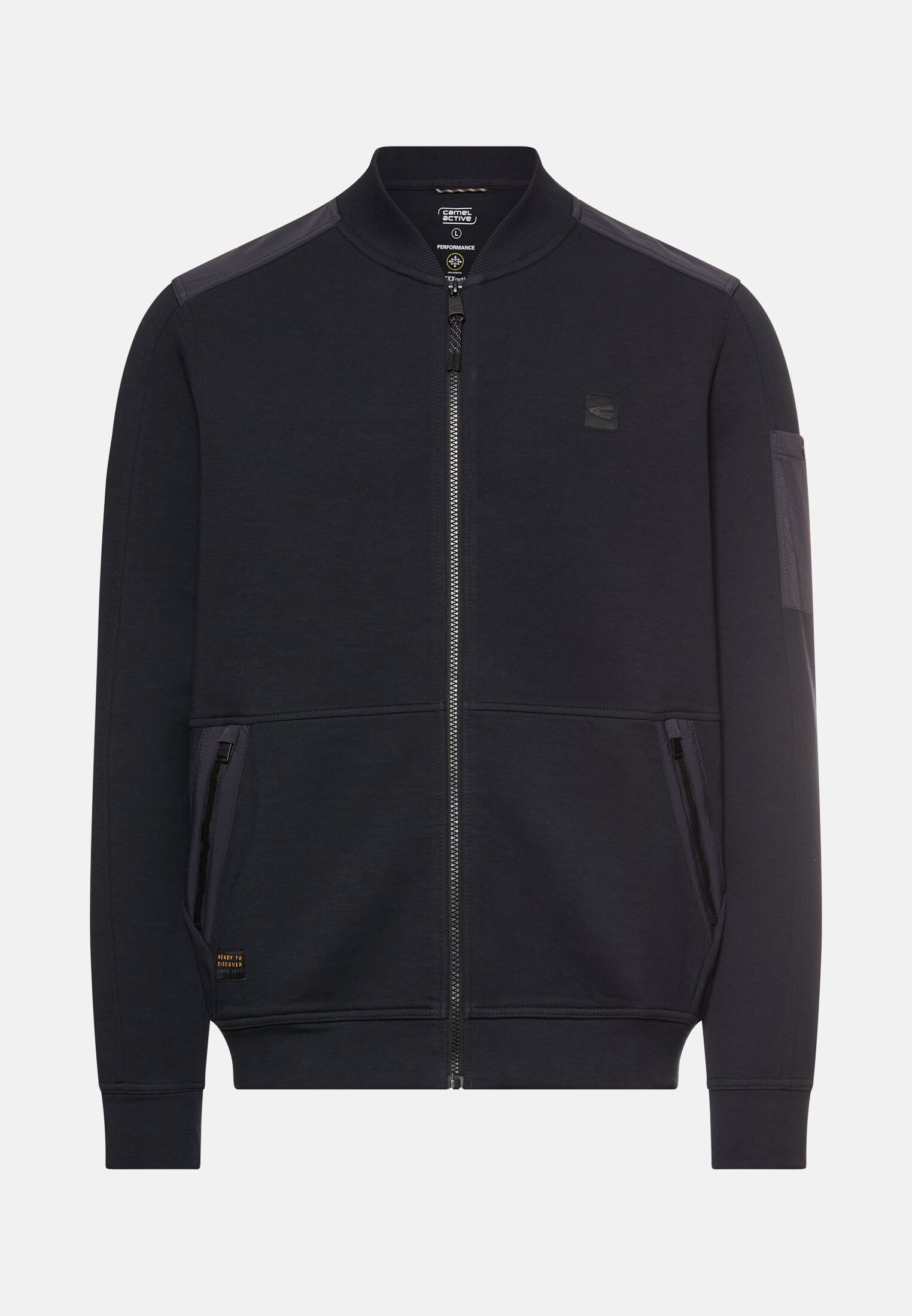 Heren fleXXXactive® Sweatjack met rits Donkerblauw frontaal voor