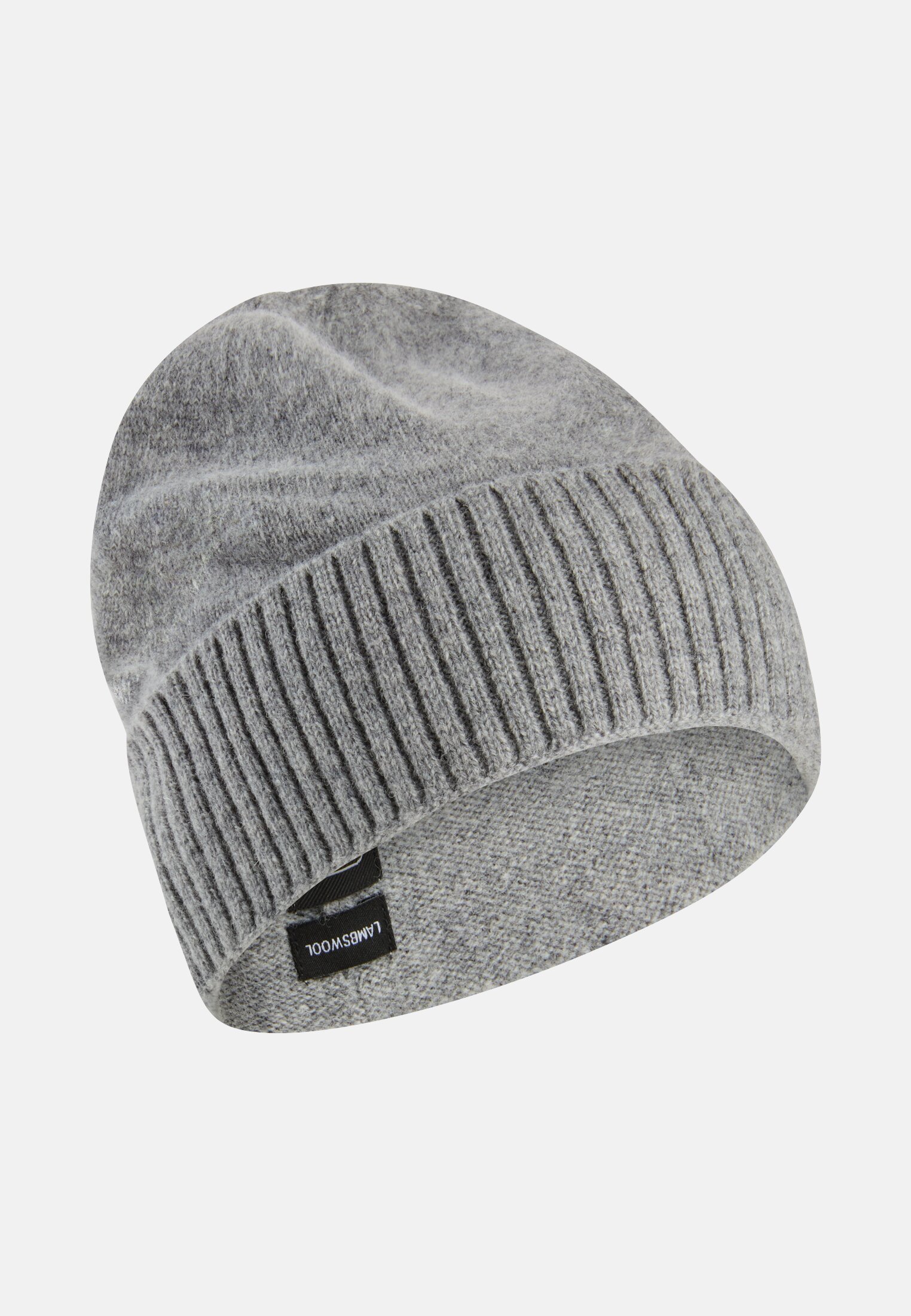 Men Wool beanie Stone gray frontal front