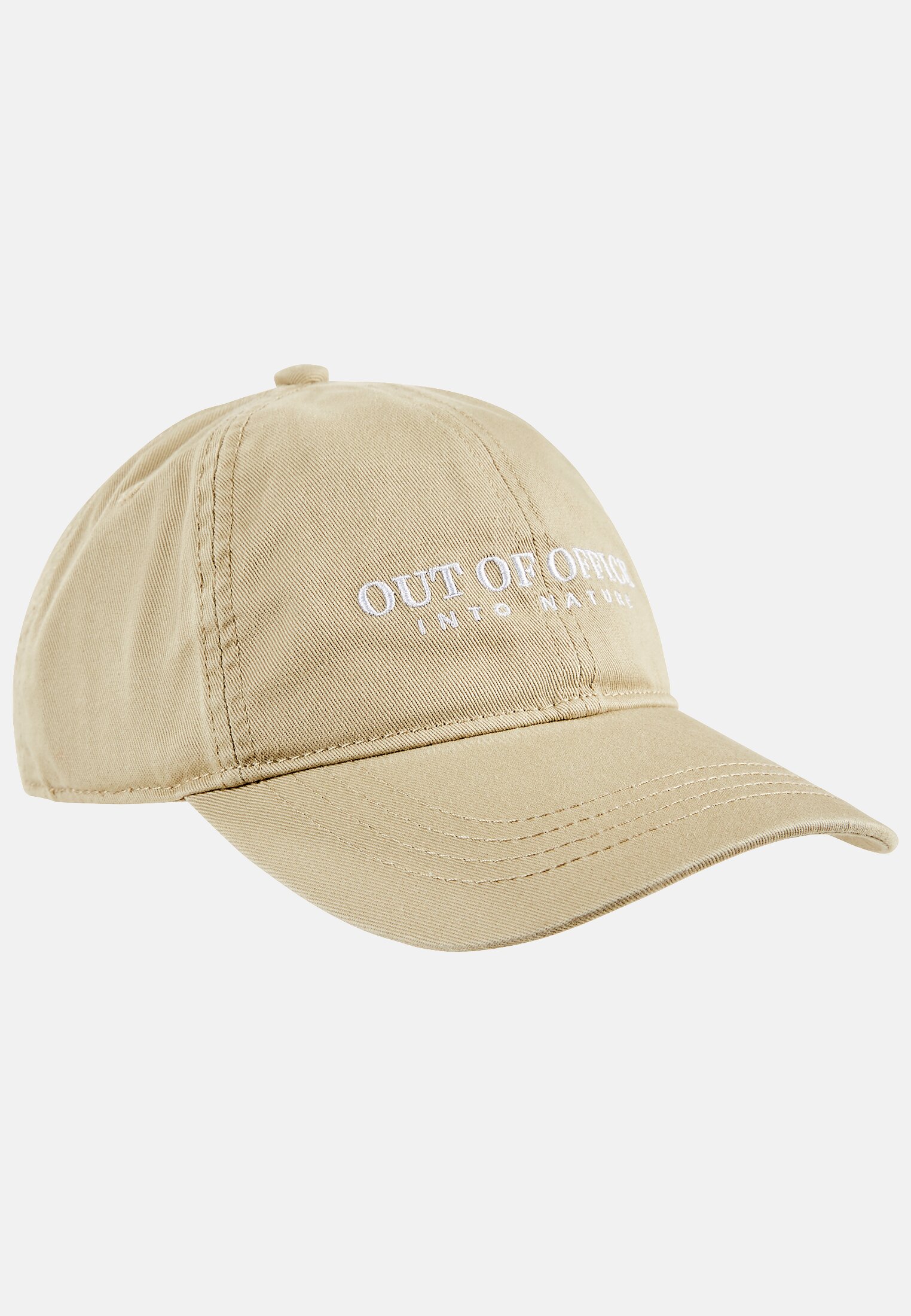 Men Baseball cap with embroidered lettering Beige frontal front