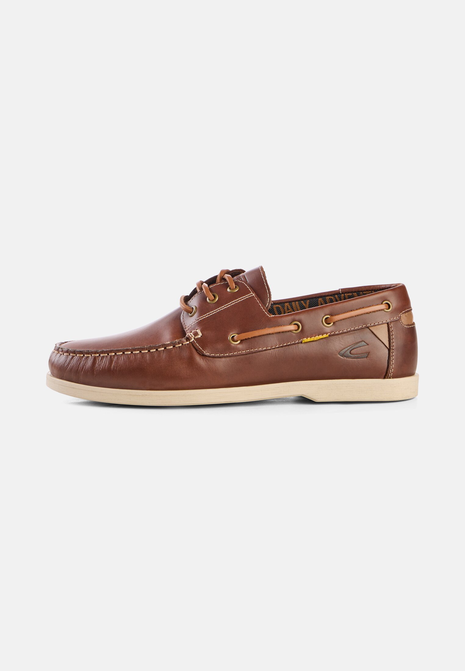 Herren Bootsschuh aus gewachstem Leder Braun frontal vorn