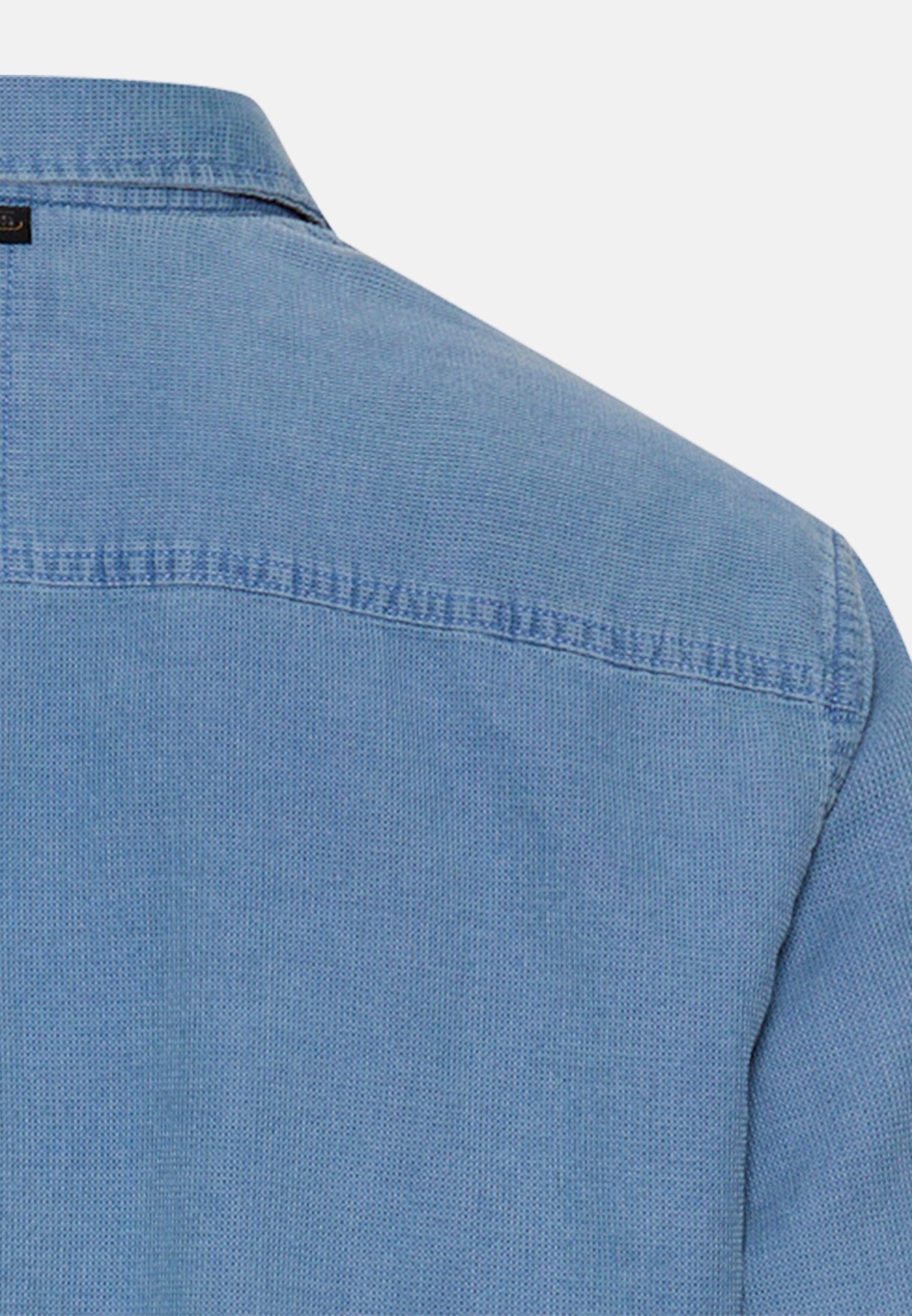 Men Short sleeve shirt made of pure cotton Sky Blue close back