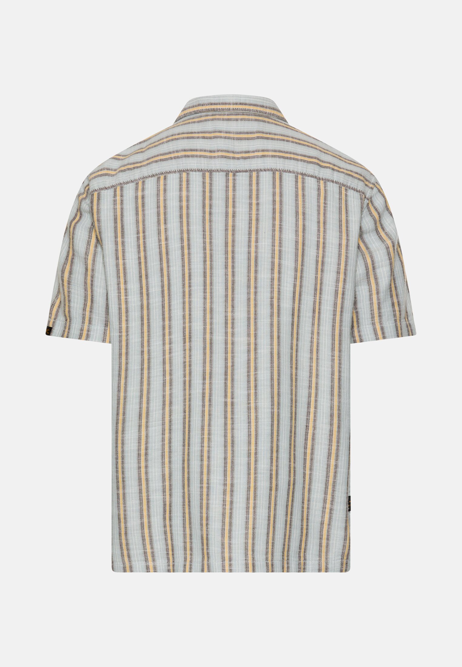 Herren Baumwollhemd mit Brusttasche Wasserblau frontal hinten