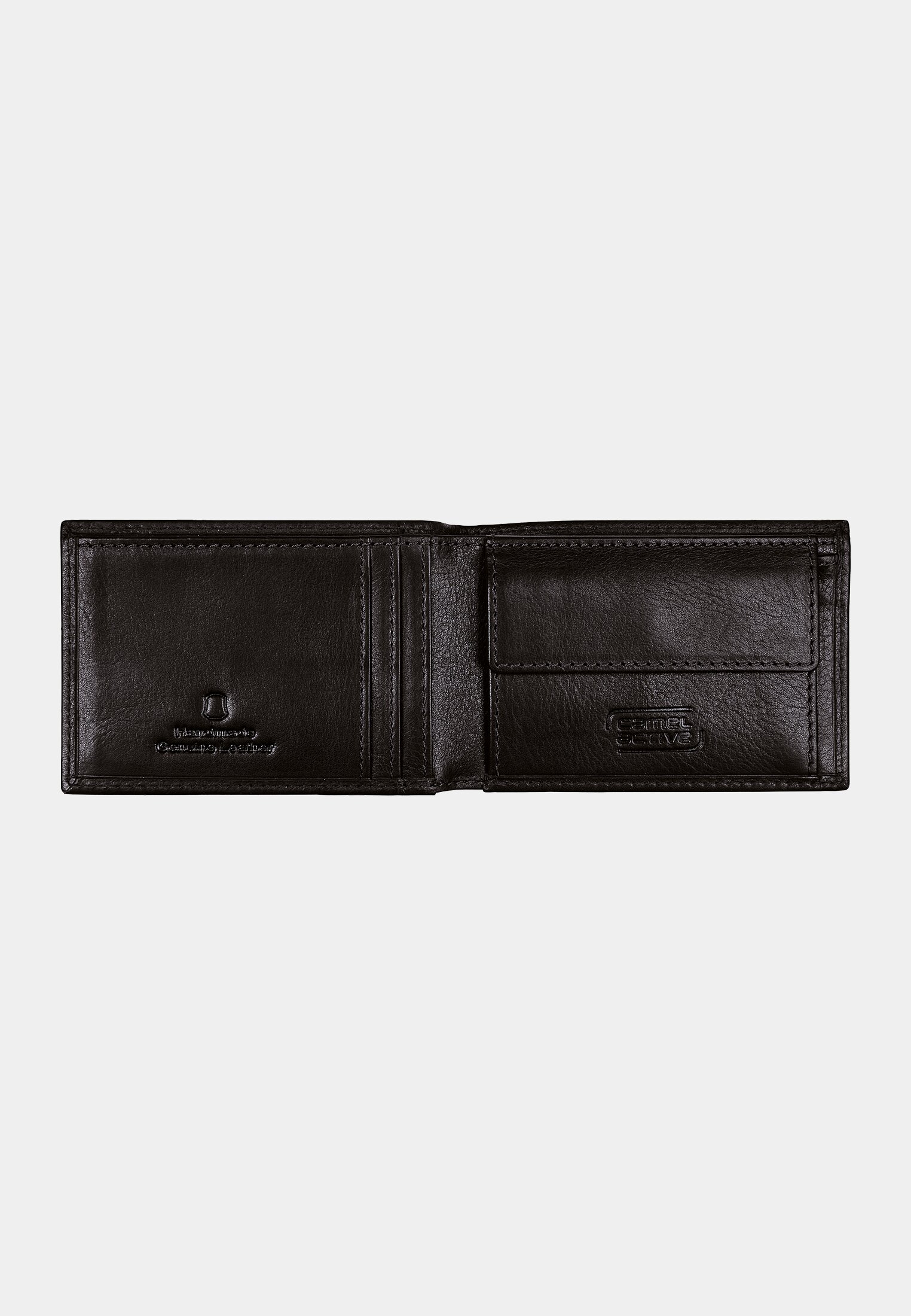 Men Wallet made of cowhide leather Black front close