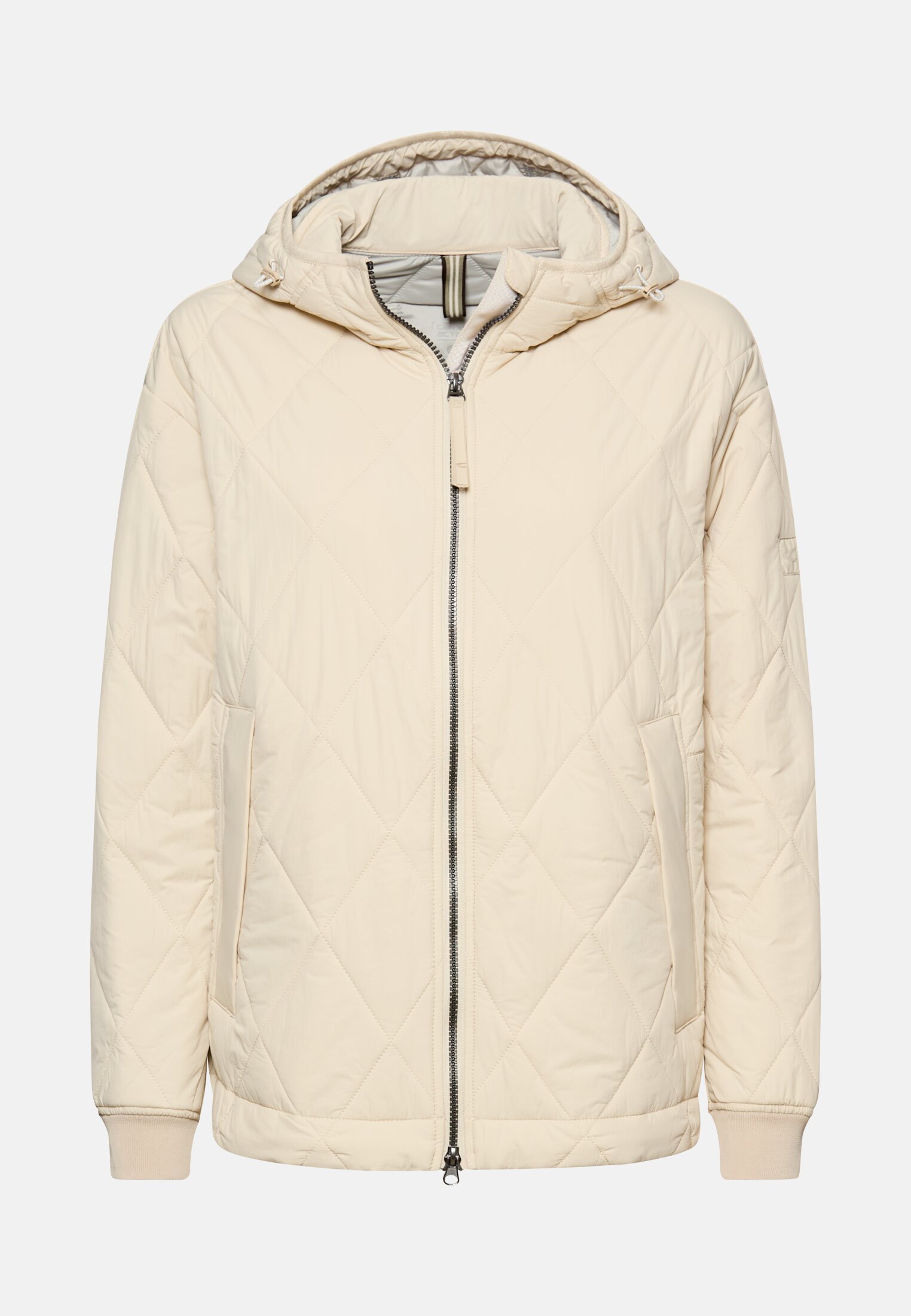 Damen Wattierte Jacke mit Kapuze Eiche frontal vorn