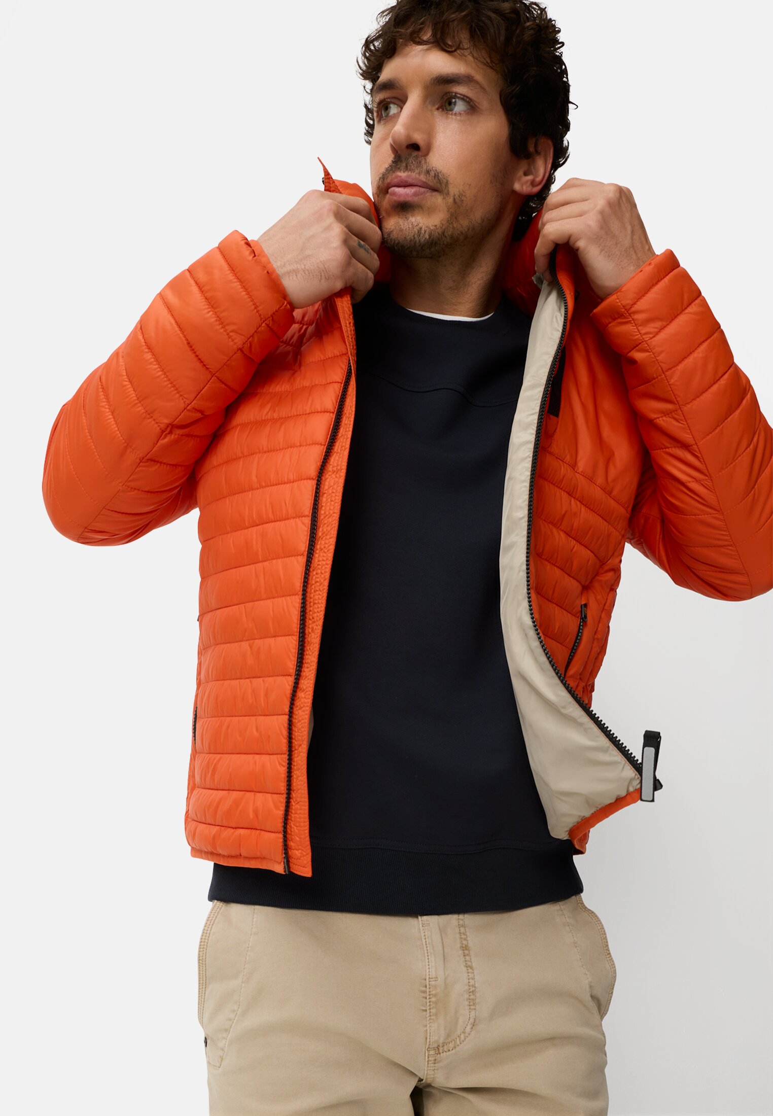 Heren Blouson met opstaande kraag Oranje gedragen emotional 