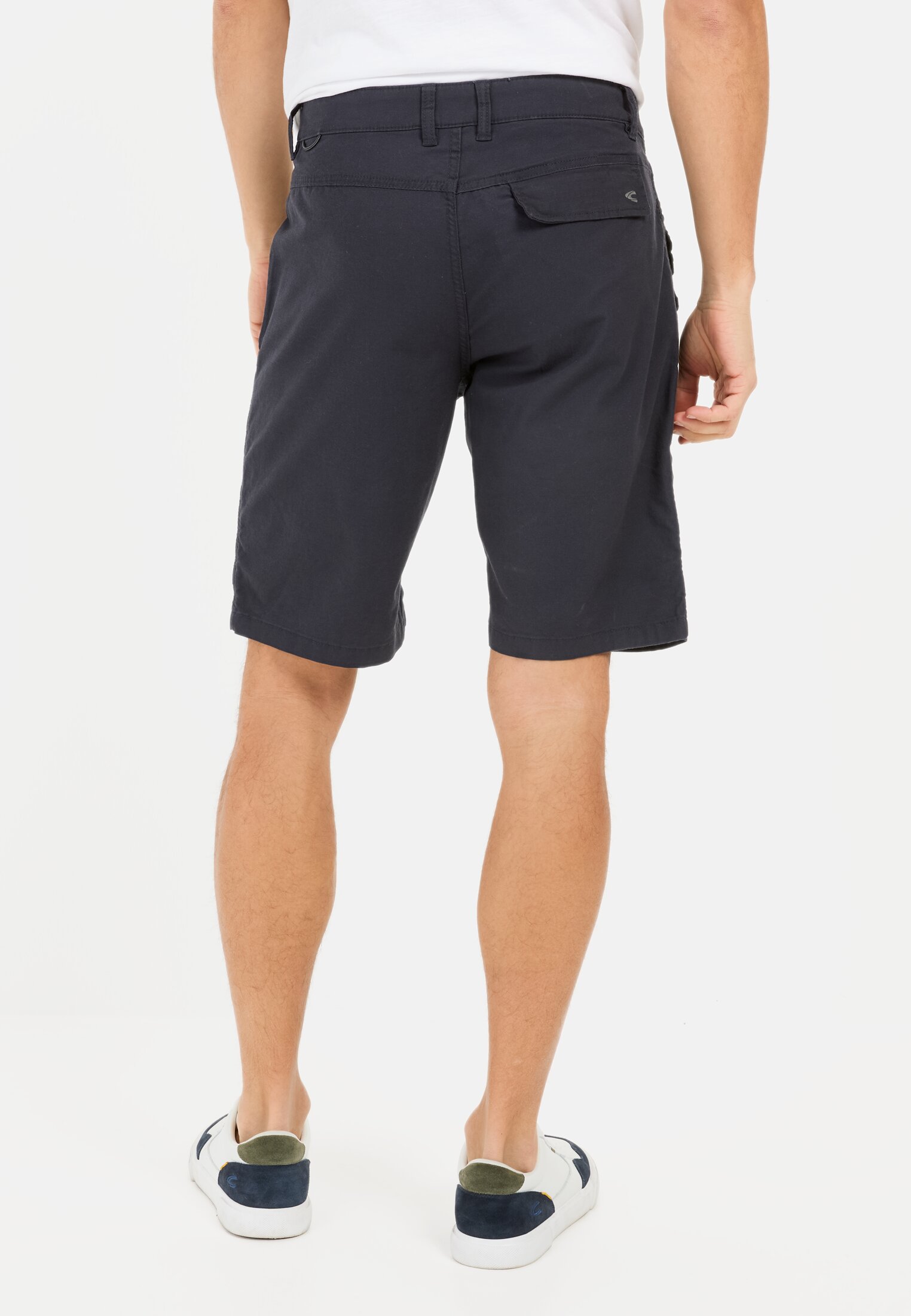 Men Cargo shorts with ripstop contrast Dark Blue worn back