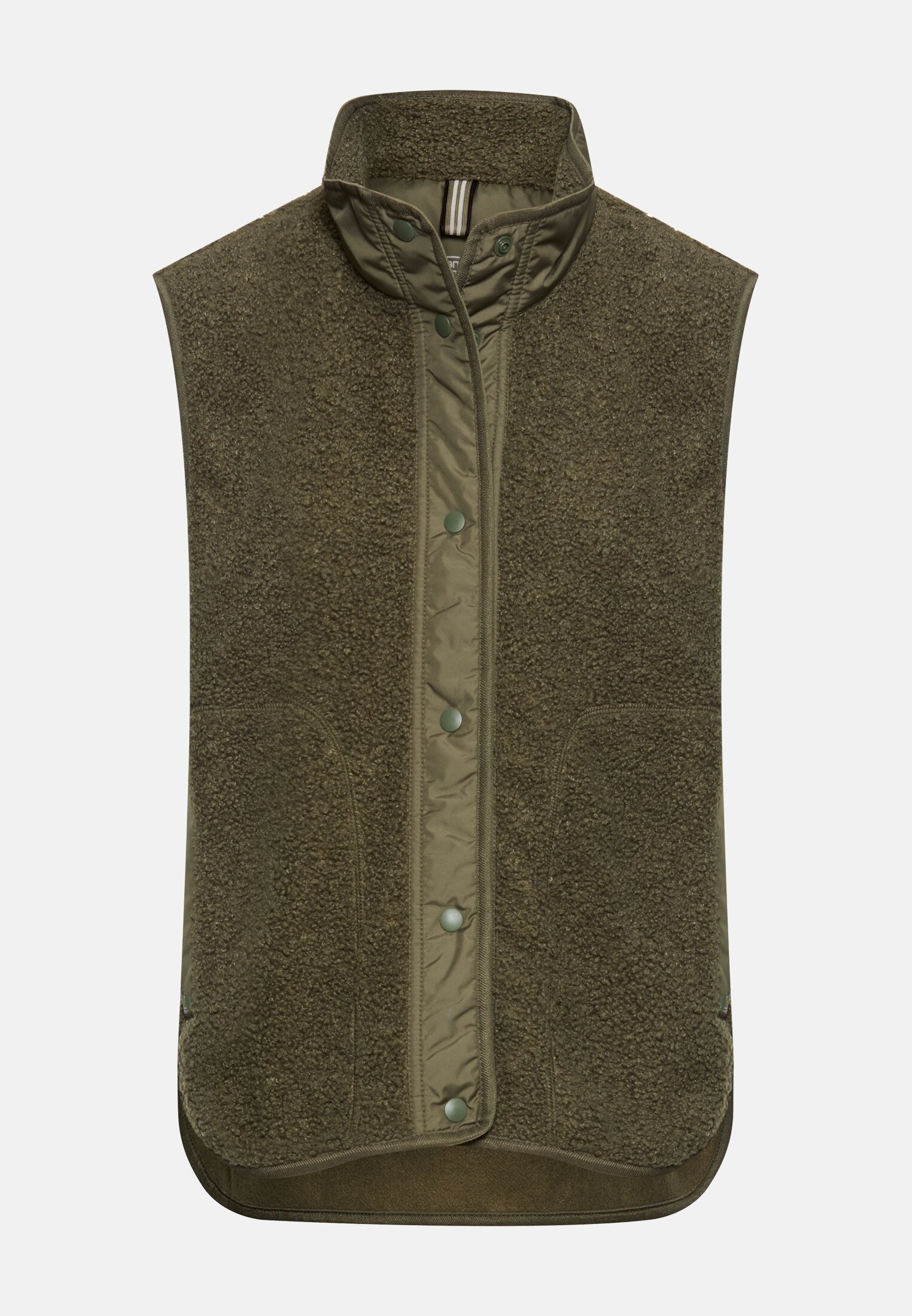 Women Short vest with reflective details Dark green frontal front